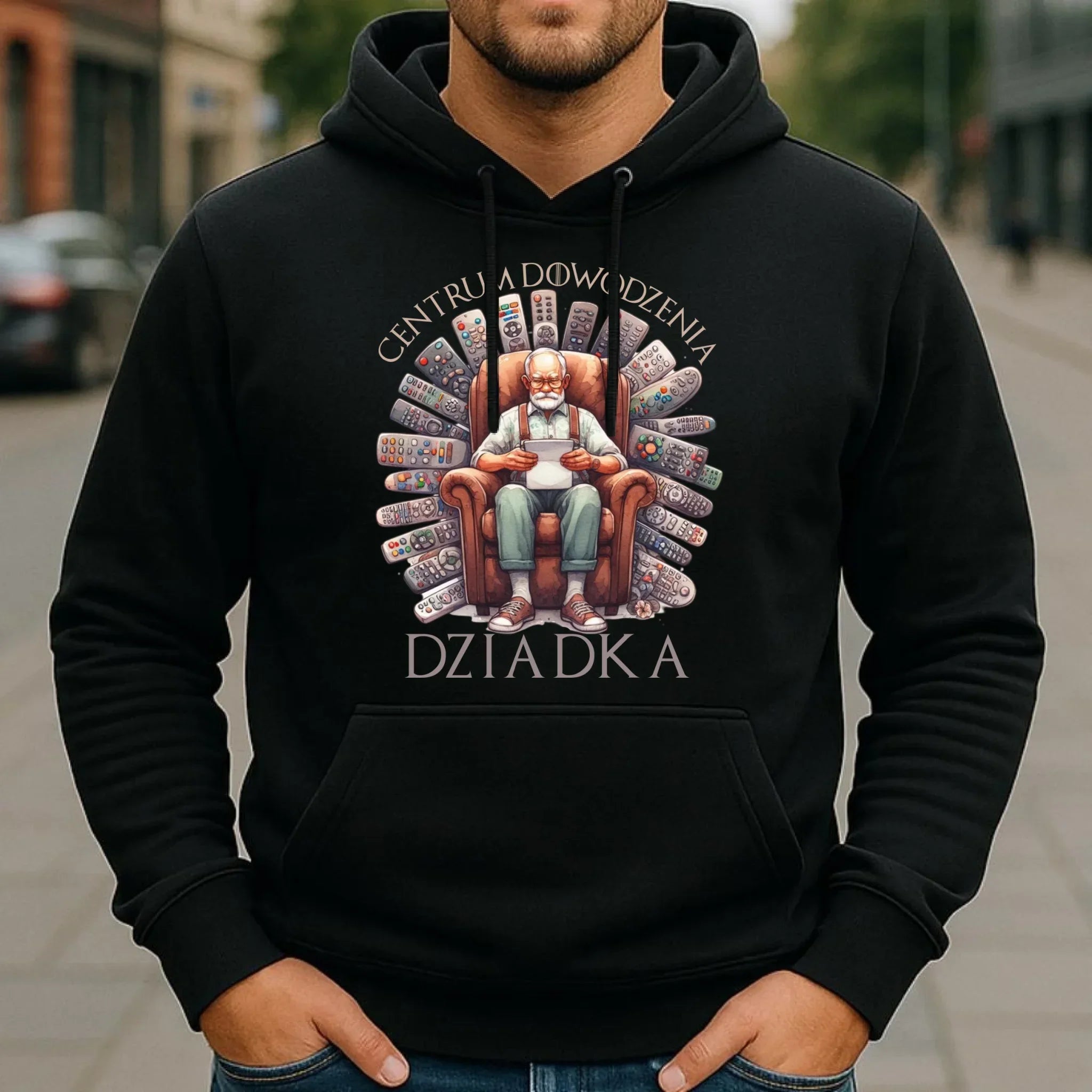 Bluza z kapturem dla dziadka - Centrum dowodzenia D28 - StoryCups.pl