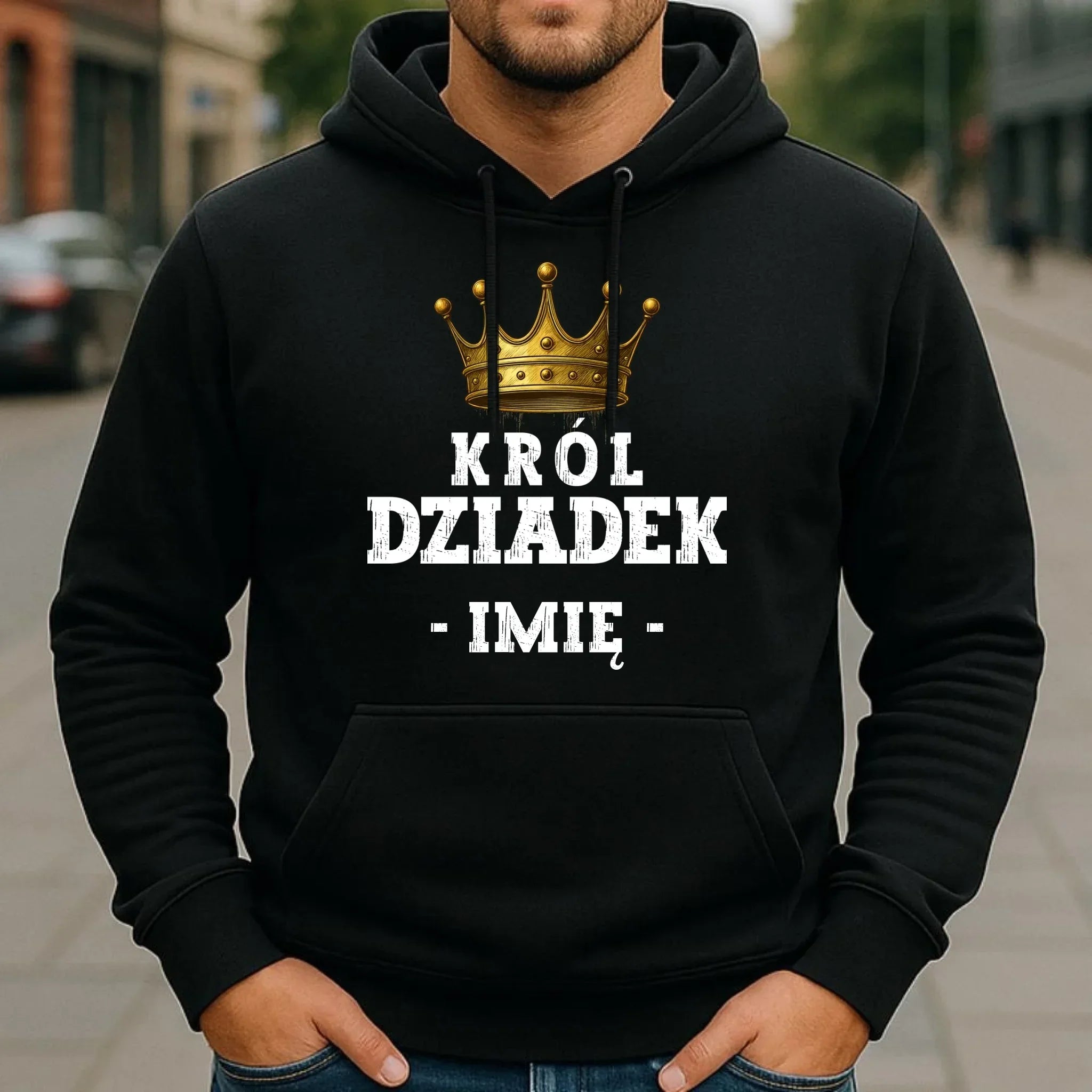 Bluza z kapturem dla dziadka - Król Dziadek - personalizowana D17 - StoryCups.pl