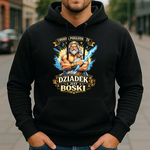 Bluza z kapturem dla dziadka - Chodzą pogłoski, że dziadek jest boski D16 - StoryCups.pl