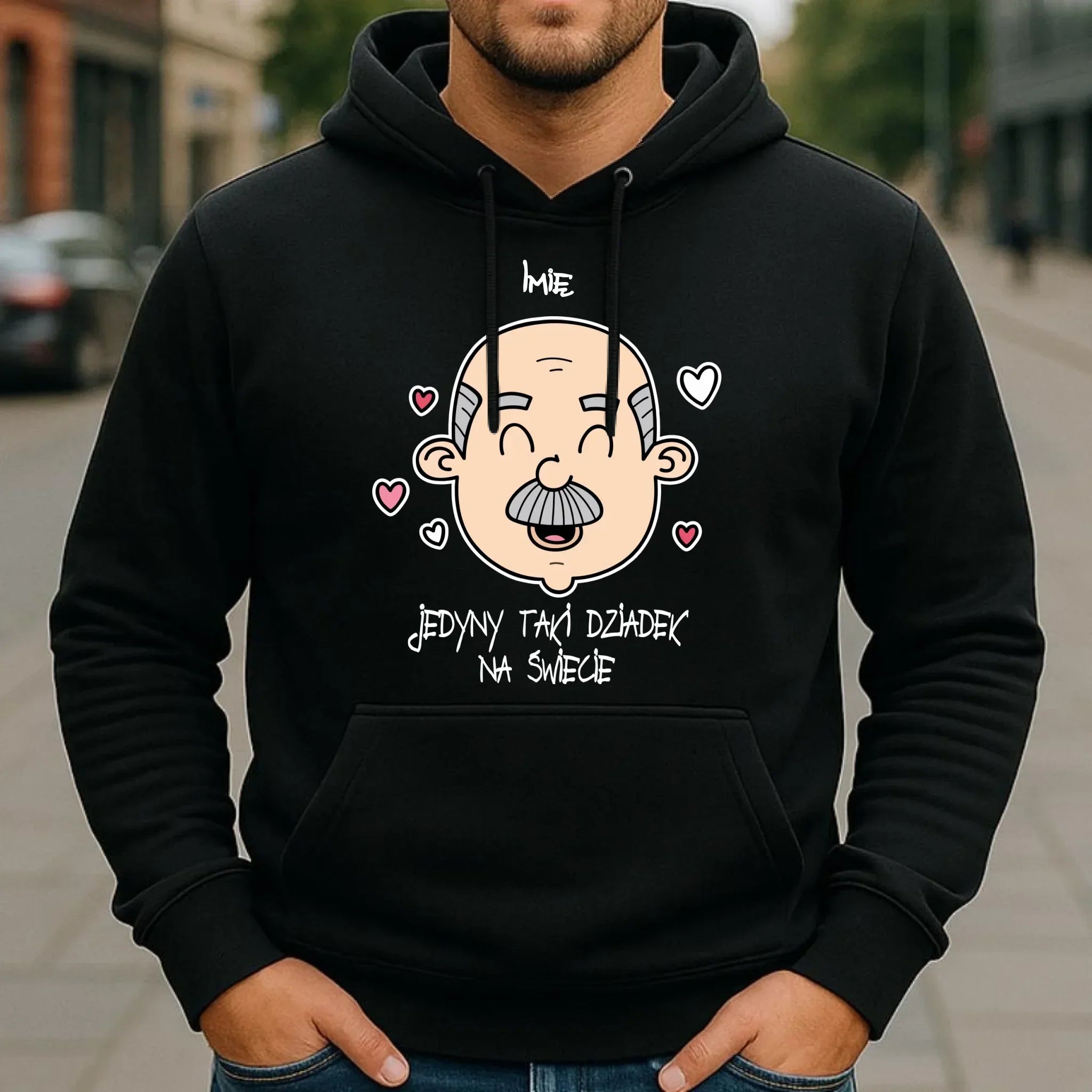Bluza z kapturem dla dziadka - Jedyny taki dziadek na świecie - personalizowana D15 - StoryCups.pl