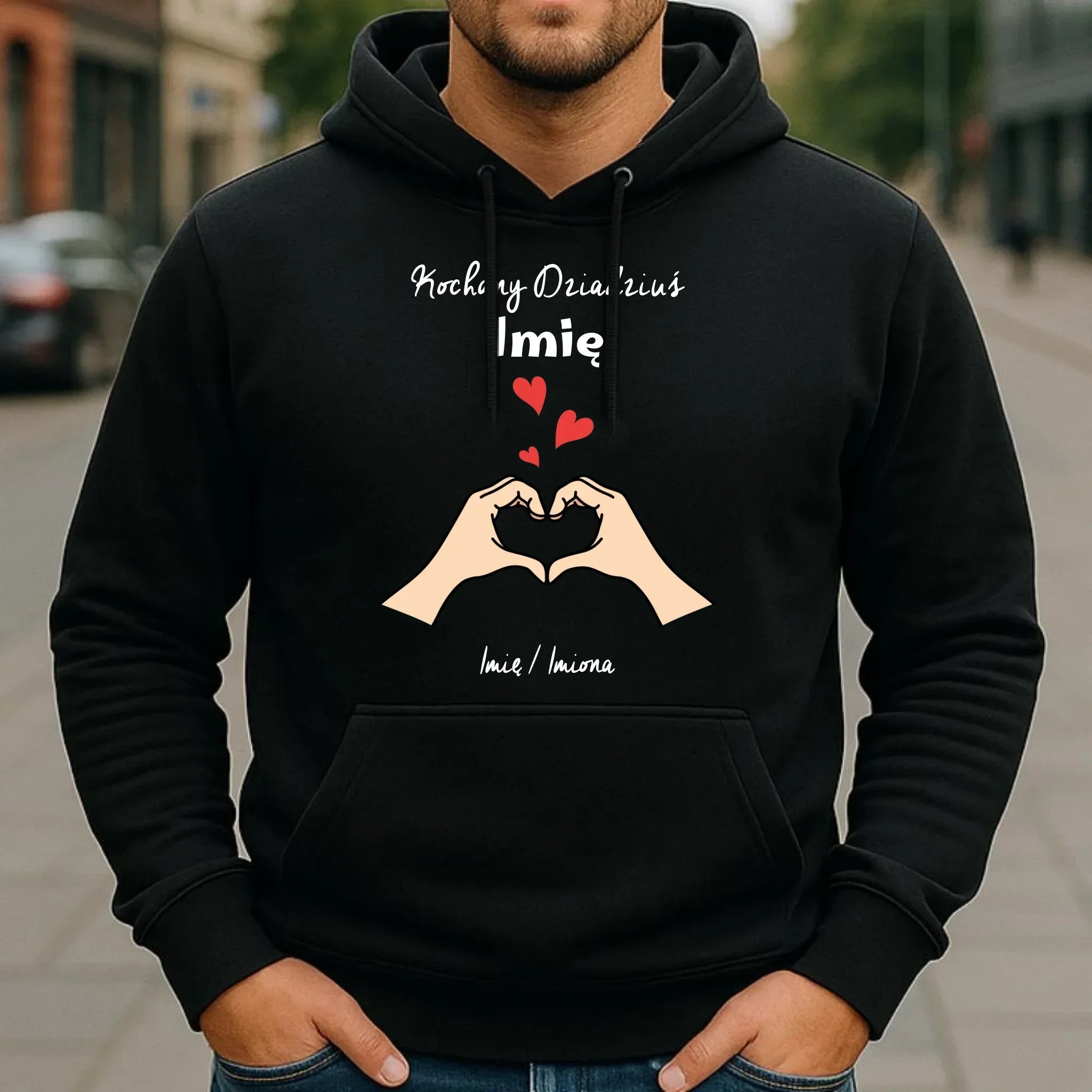 Bluza z kapturem dla dziadka - Kochany Dziadek podpis - personalizowana D13 - StoryCups.pl