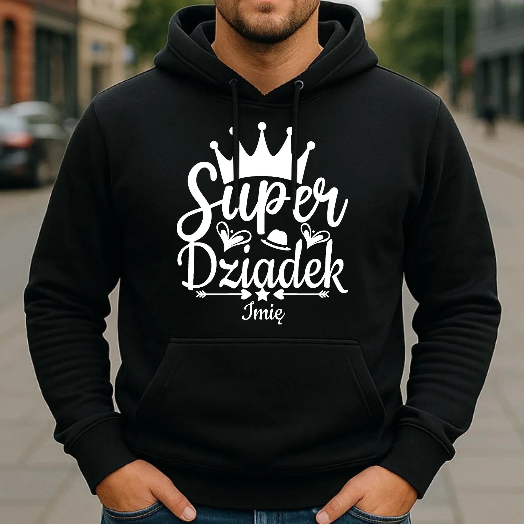Bluza z kapturem dla dziadka - Super Dziadek - personalizowana D03 - StoryCups.pl