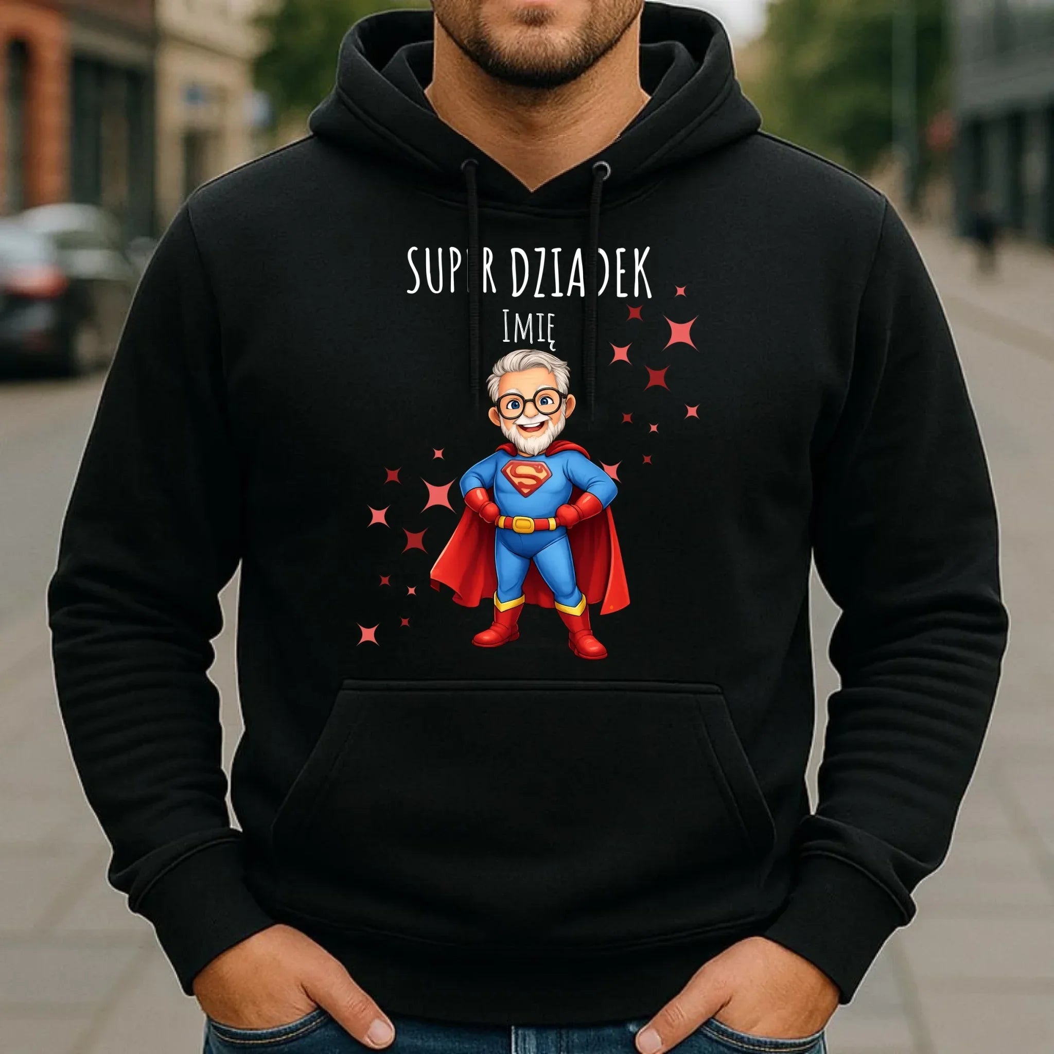 Bluza z kapturem dla dziadka - Super Dziadek - personalizowana D02 - StoryCups.pl