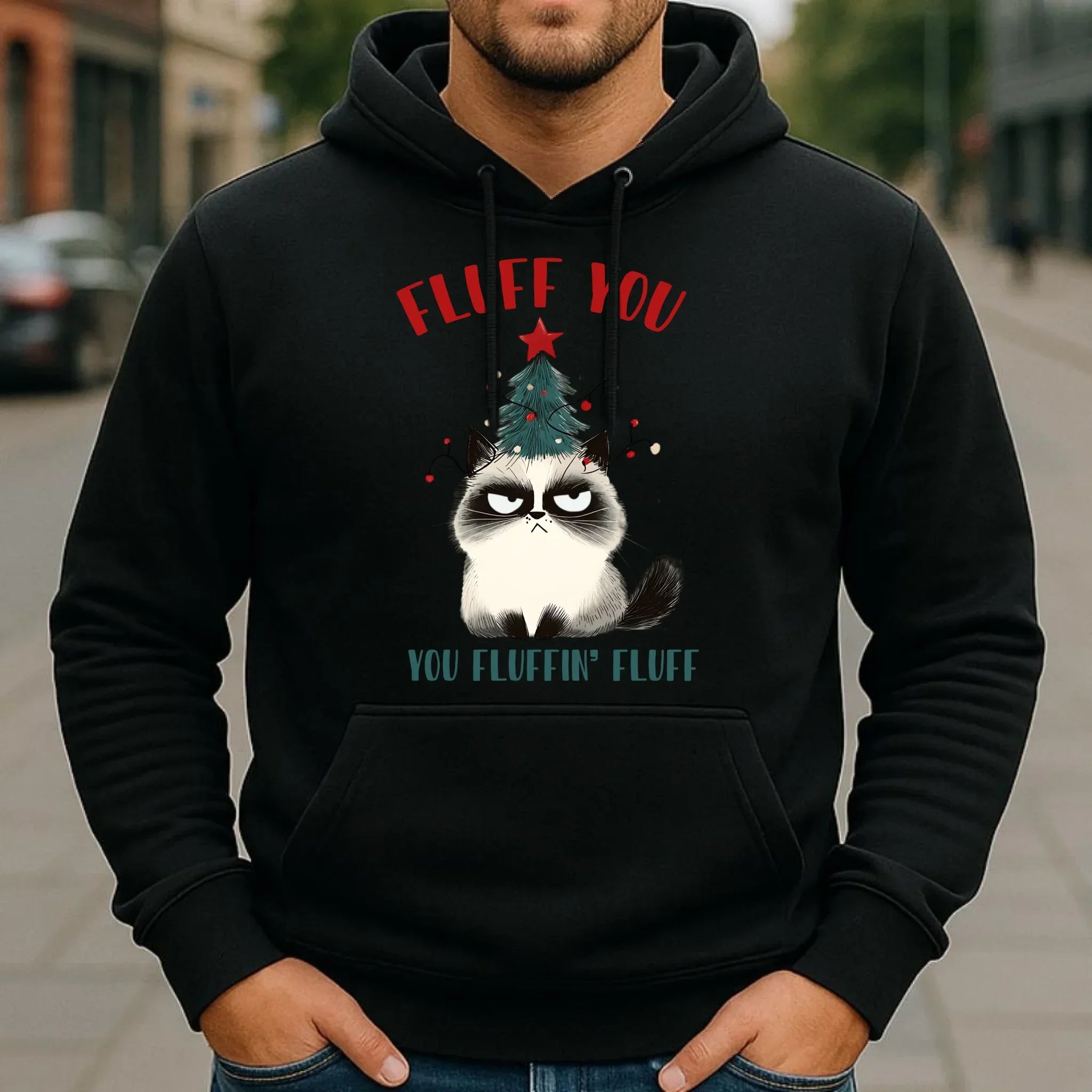 Bluza męska z kapturem świąteczna - Fluff You BN10 - StoryCups.pl