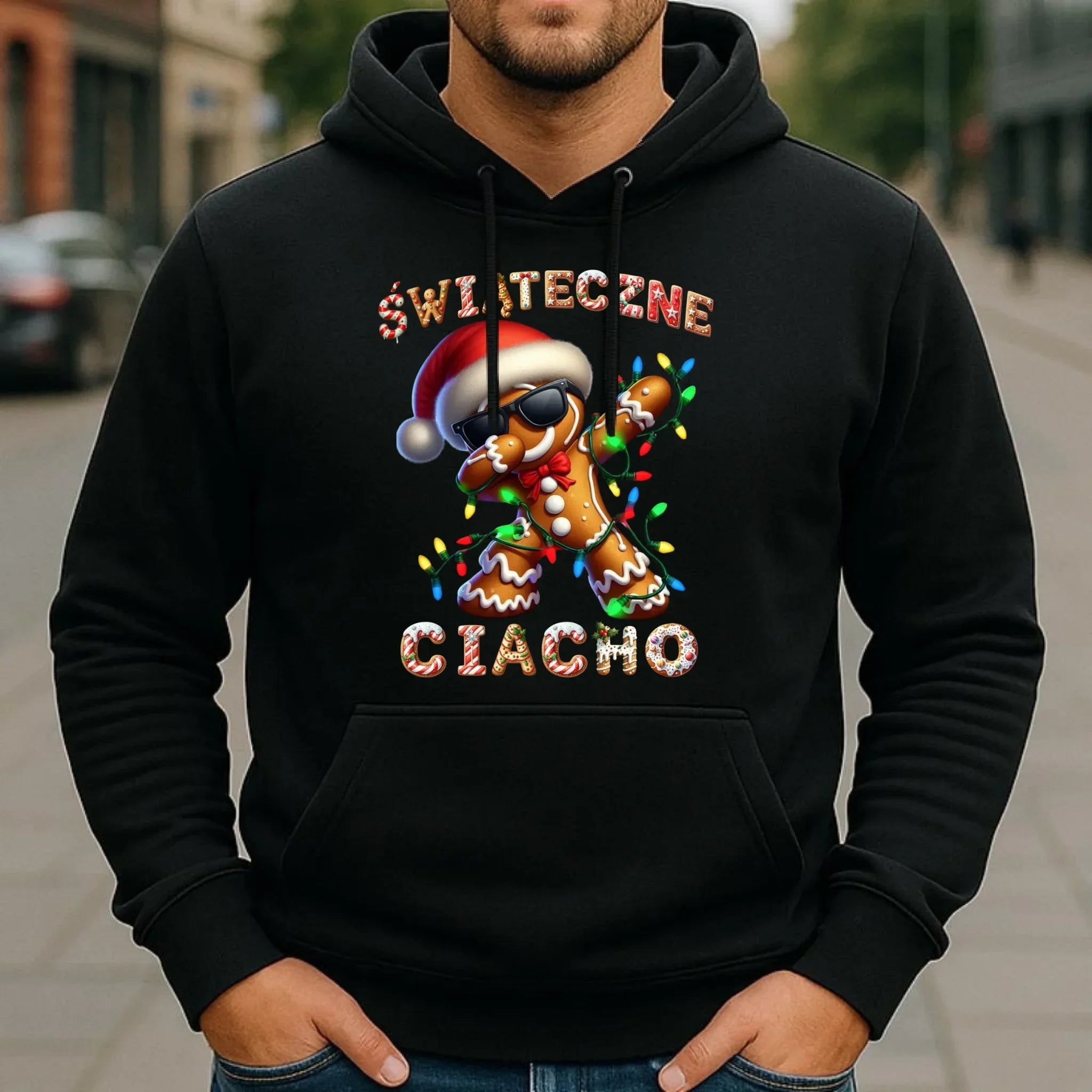 Bluza męska z kapturem świąteczna - Świąteczne Ciacho BN25 - StoryCups.pl