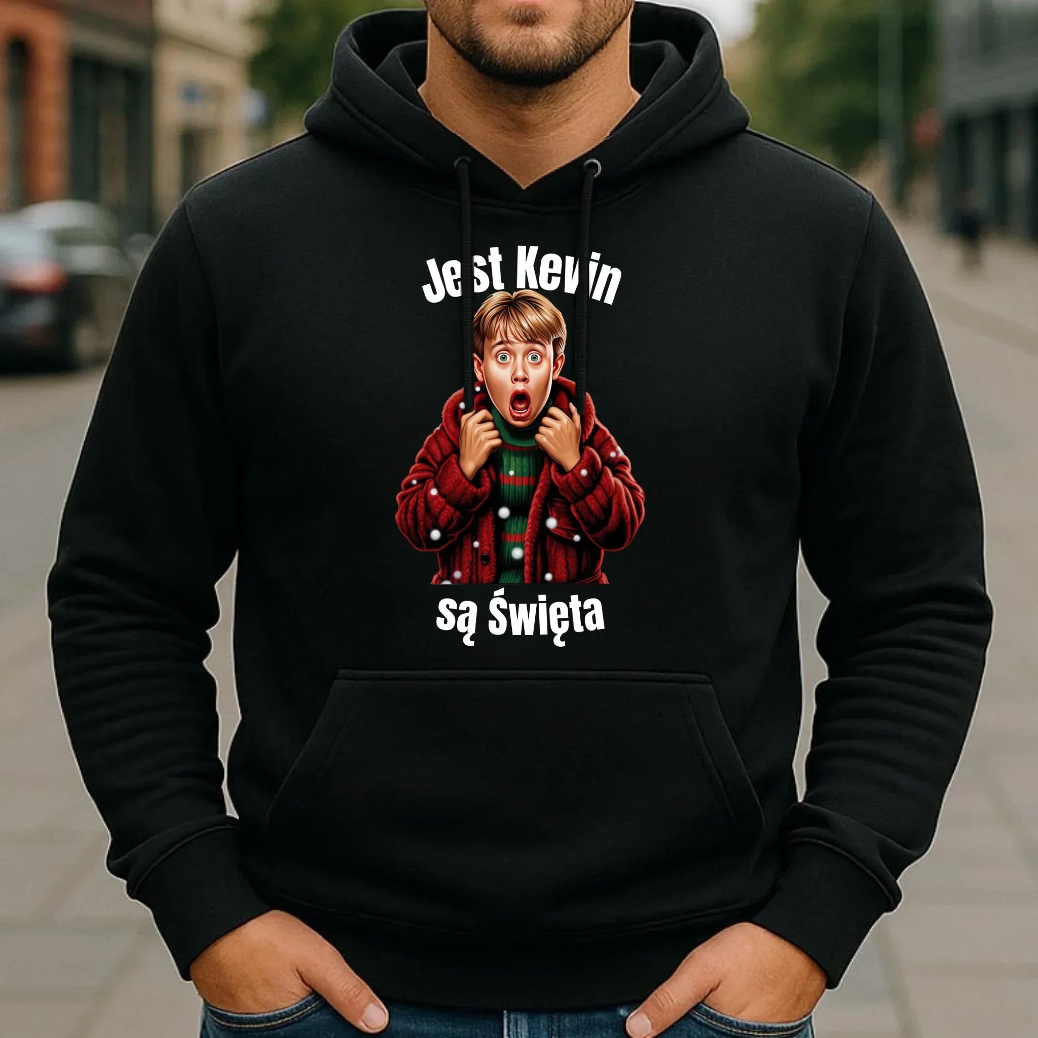 Bluza męska z kapturem świąteczna - Jest Kevin są święta BN27 - StoryCups.pl