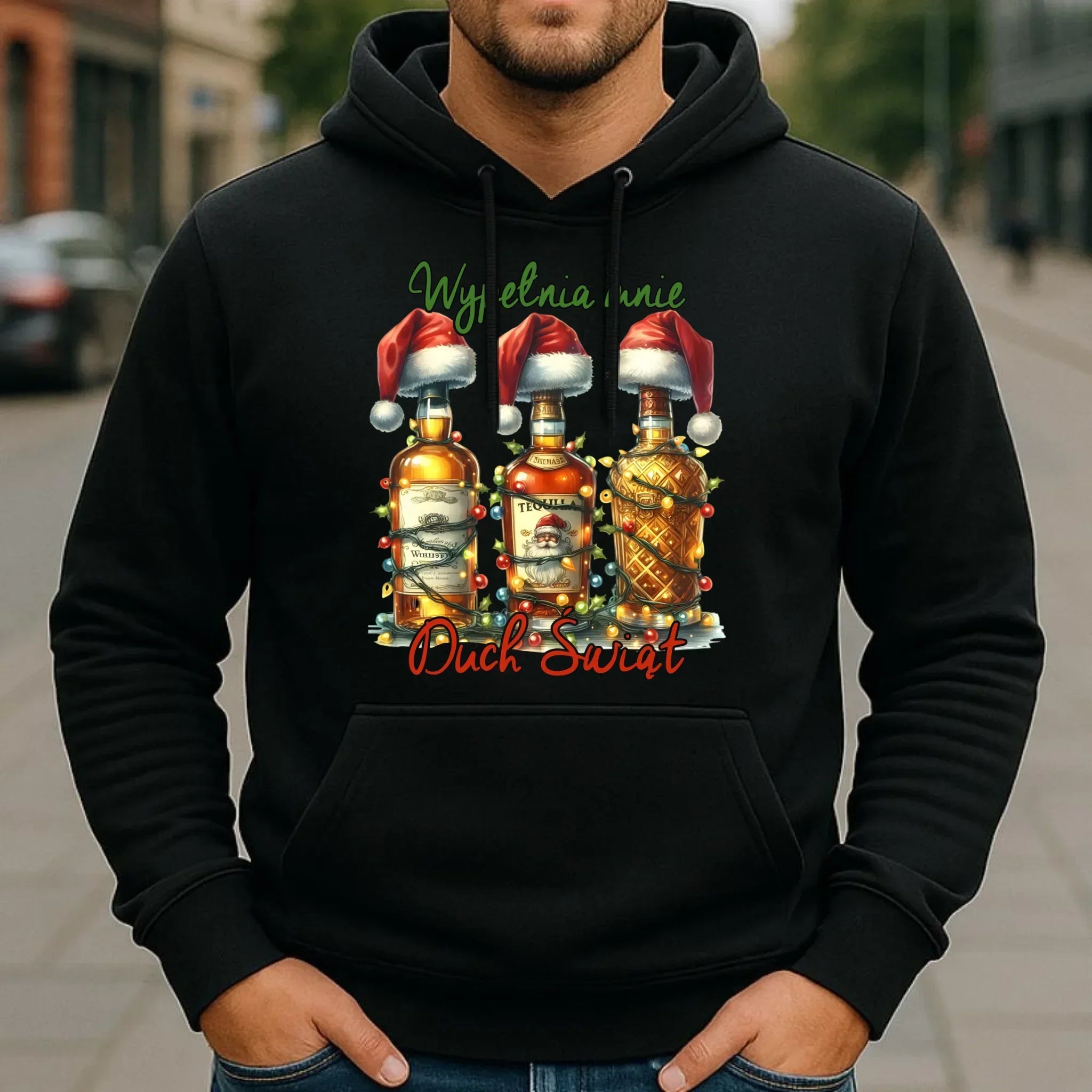 Bluza męska z kapturem świąteczna - Wypełnia mnie Duch Świąt BN69 - StoryCups.pl