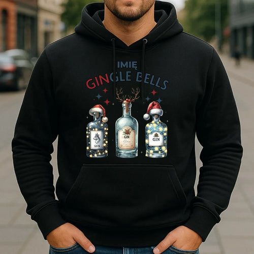 Bluza męska z kapturem świąteczna - Gin Gingle bells - personalizowana BN68 - StoryCups.pl