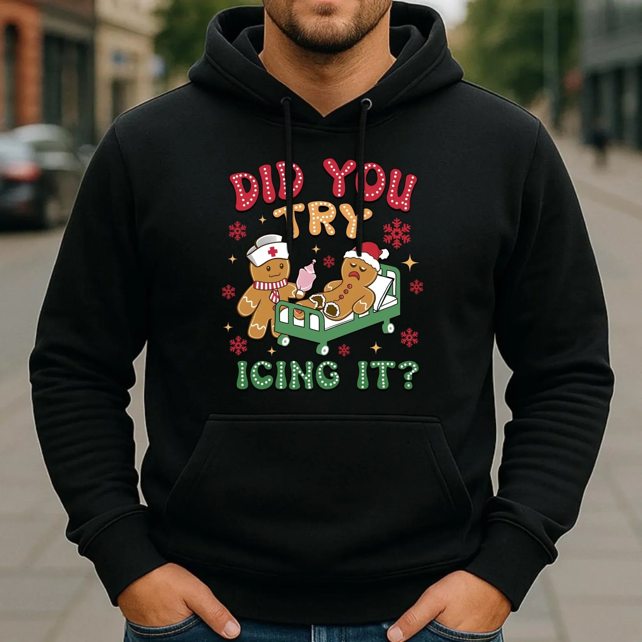 Bluza męska z kapturem świąteczna - Did you try icing it? BN78 - StoryCups.pl