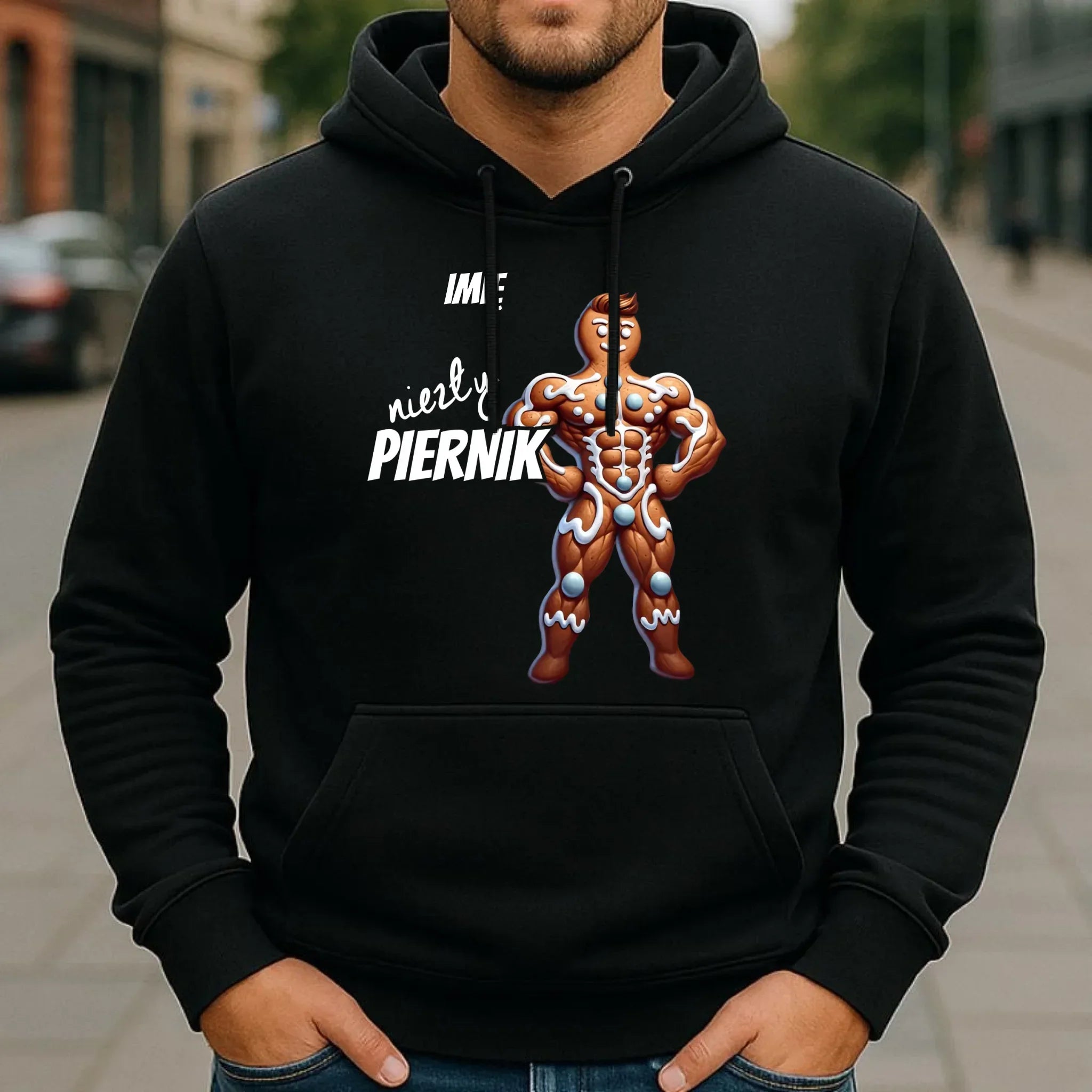 Bluza męska z kapturem świąteczna - Niezły piernik - personalizowana BN24 - StoryCups.pl