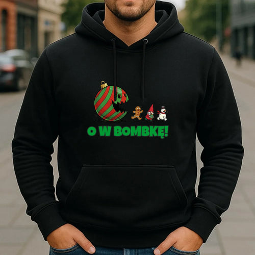Bluza męska z kapturem świąteczna - O w bombkę BN142 - StoryCups.pl