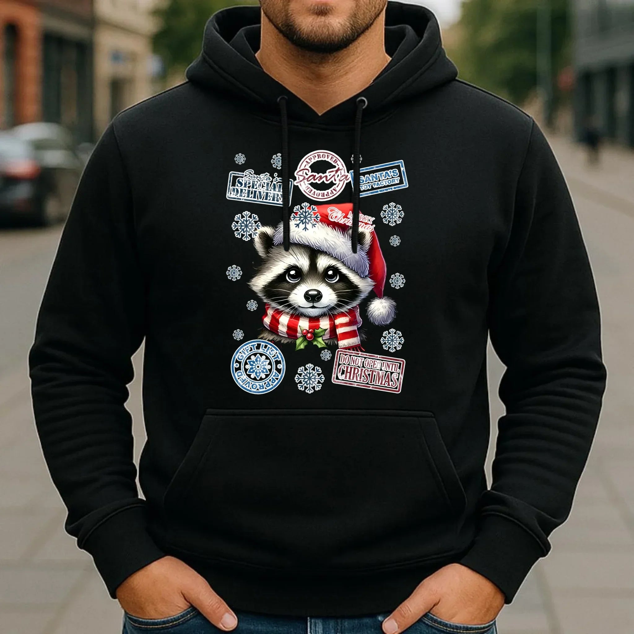 Bluza męska z kapturem świąteczna - Szop - Przesyłka od Mikołaja BN104 - StoryCups.pl