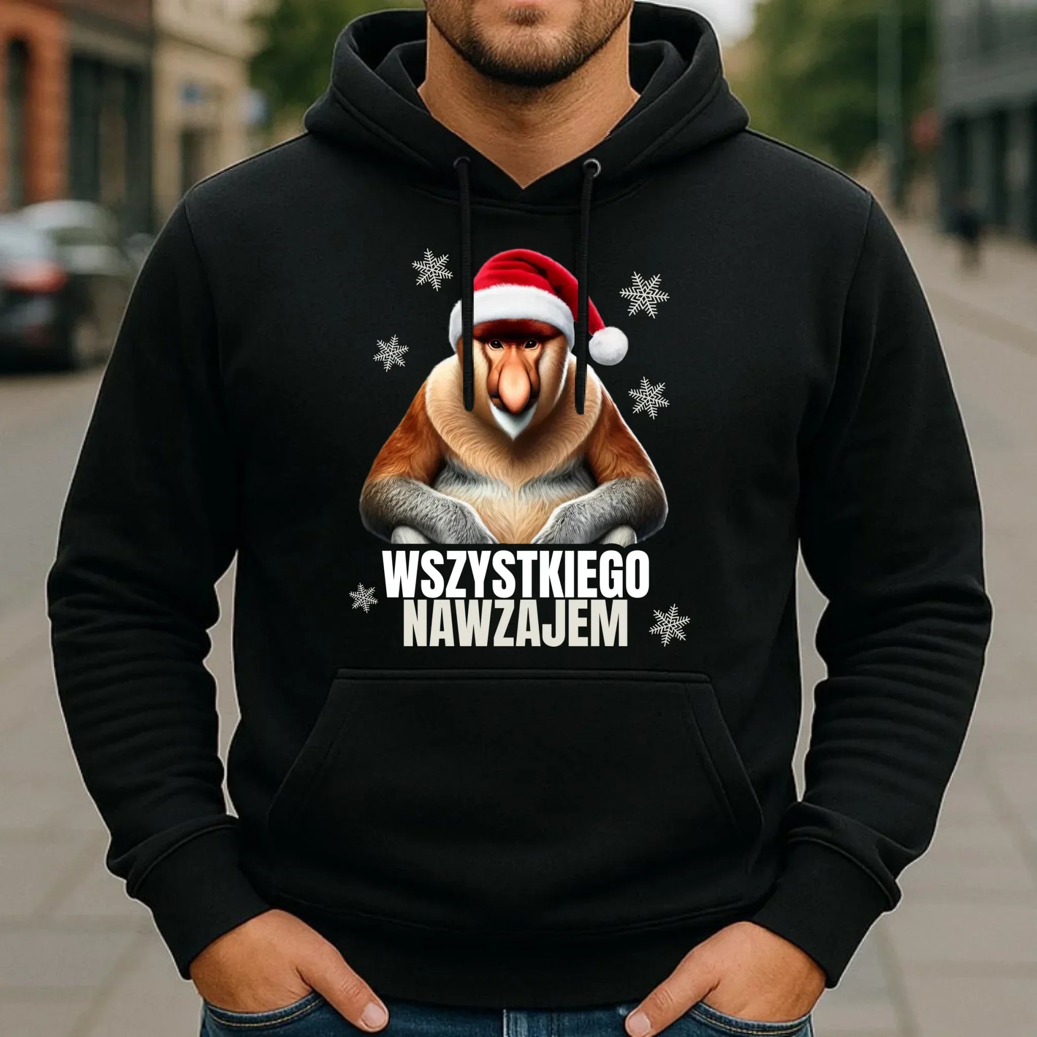 Bluza męska z kapturem świąteczna - Janusz Nosacz - Nawzajem BN110 - StoryCups.pl