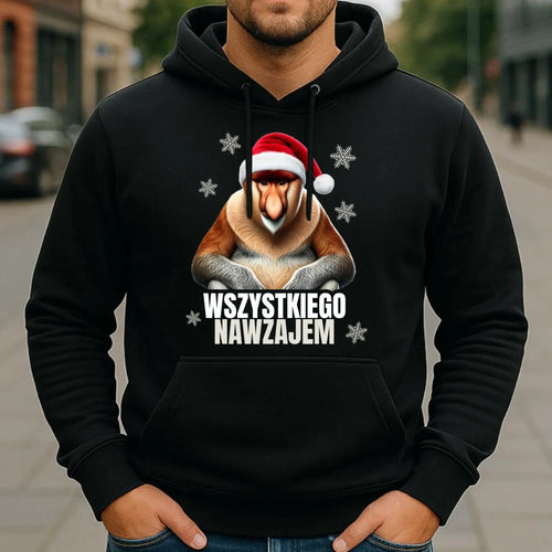 Bluza męska z kapturem świąteczna - Janusz Nosacz - Nawzajem BN110 - StoryCups.pl