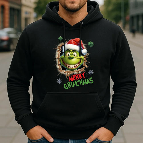 Bluza męska z kapturem świąteczna - Grinch - Merry Grinchmas BN113 - StoryCups.pl