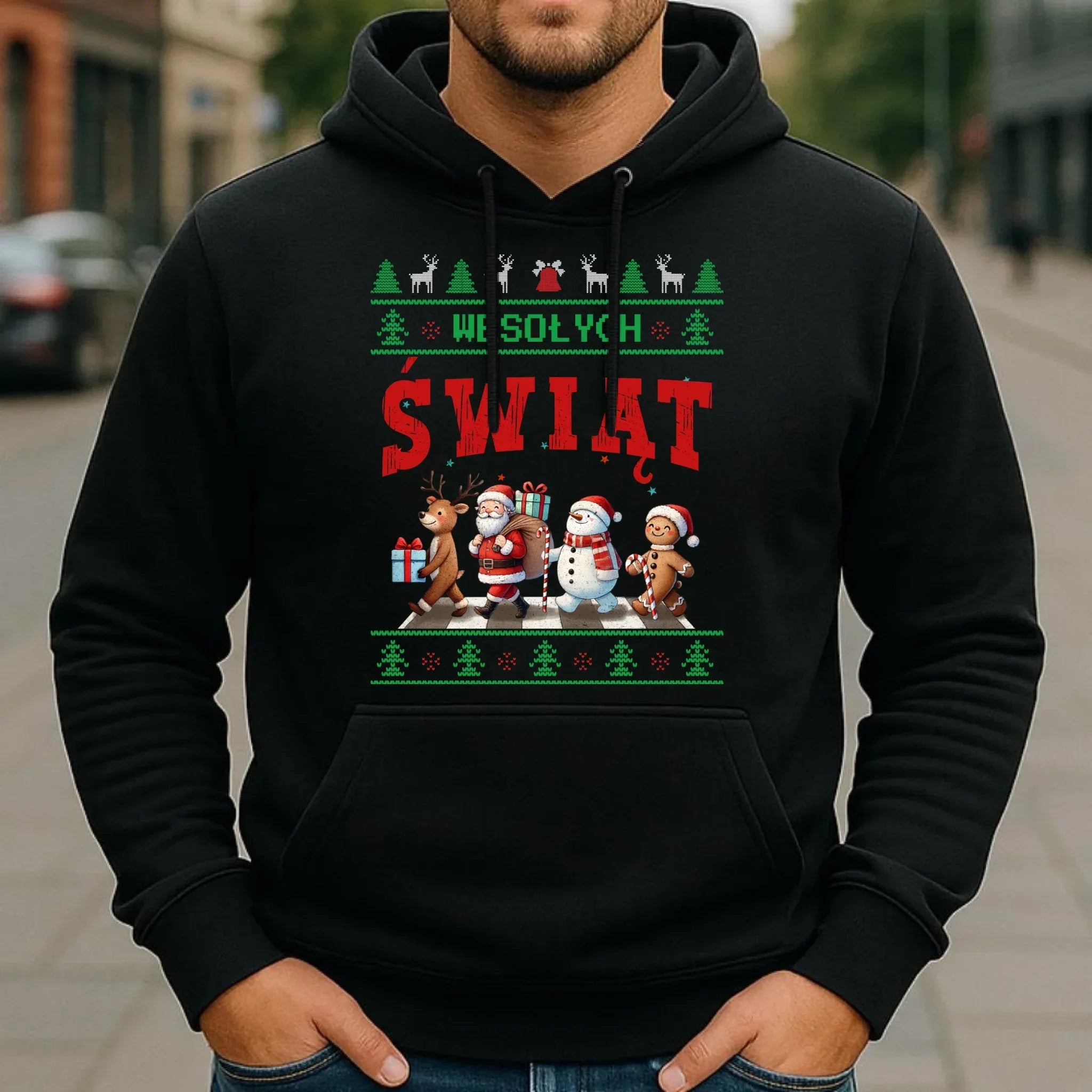 Bluza męska z kapturem świąteczna - Wesołych Świąt BN06 - StoryCups.pl