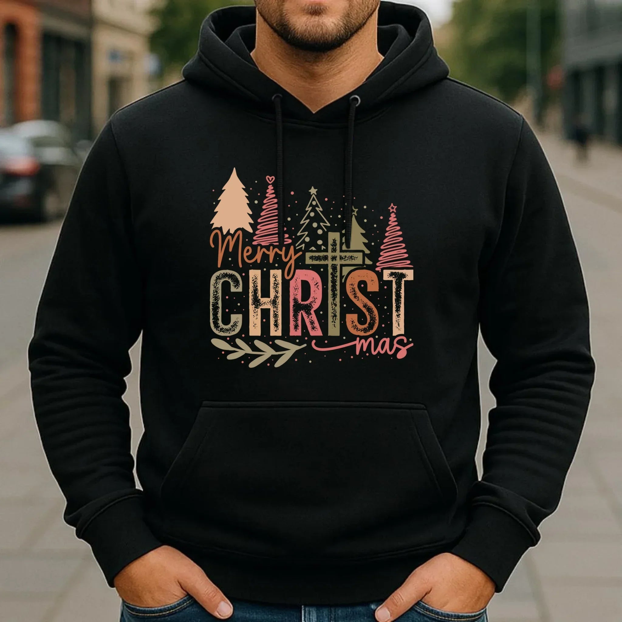 Bluza męska z kapturem świąteczna - Merry Christmas BN01 - StoryCups.pl