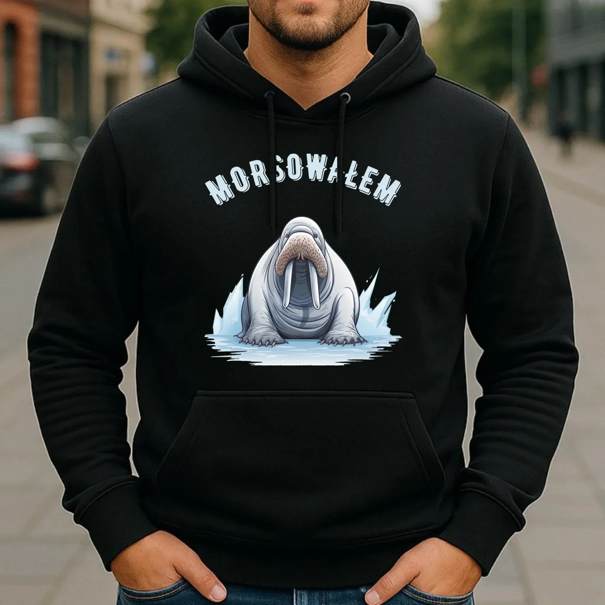Bluza męska z kapturem dla morsa - Morsowałem HM01 - StoryCups.pl