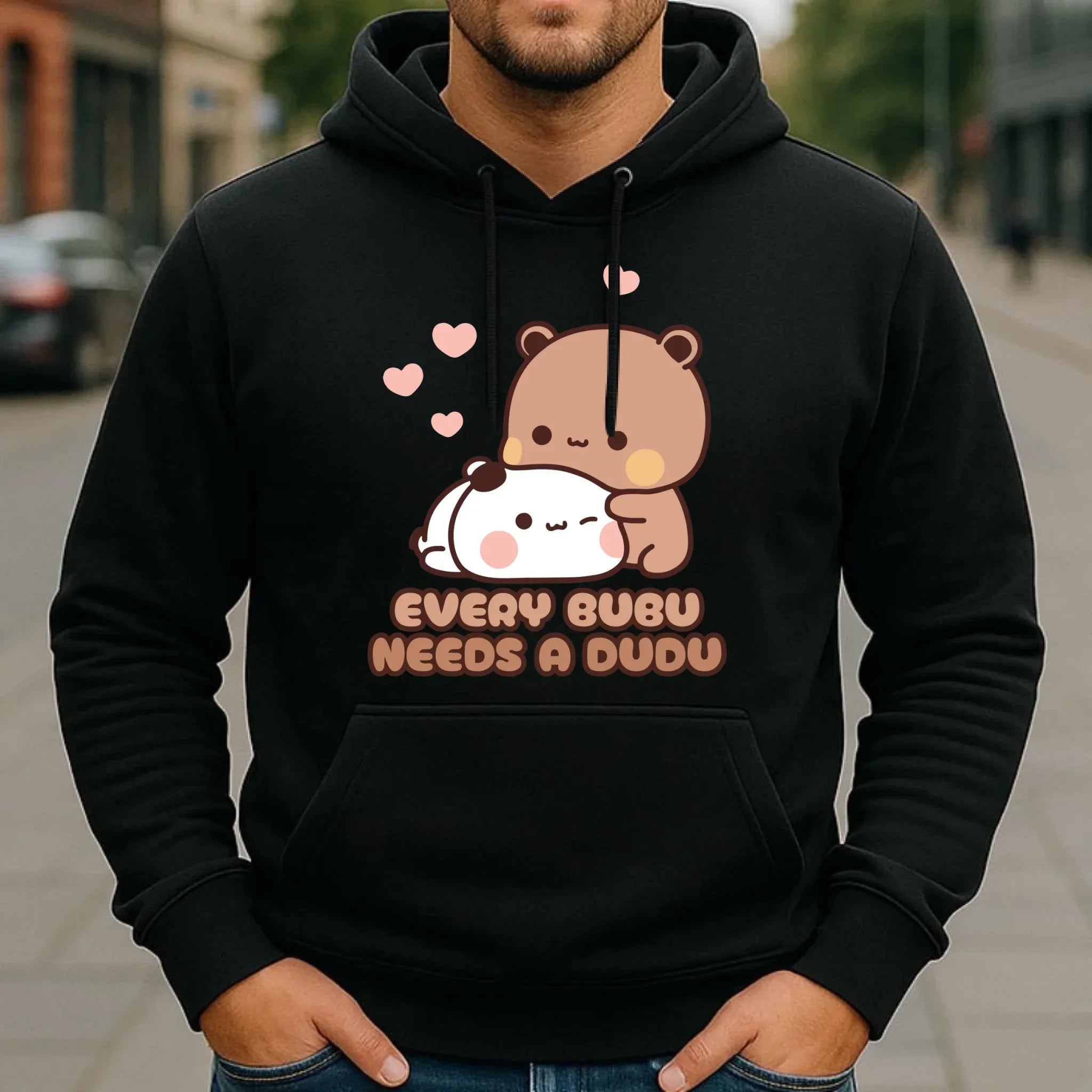 Bluza męska z kapturem dla par - Every Bubu needs a Dudu W33 - StoryCups.pl