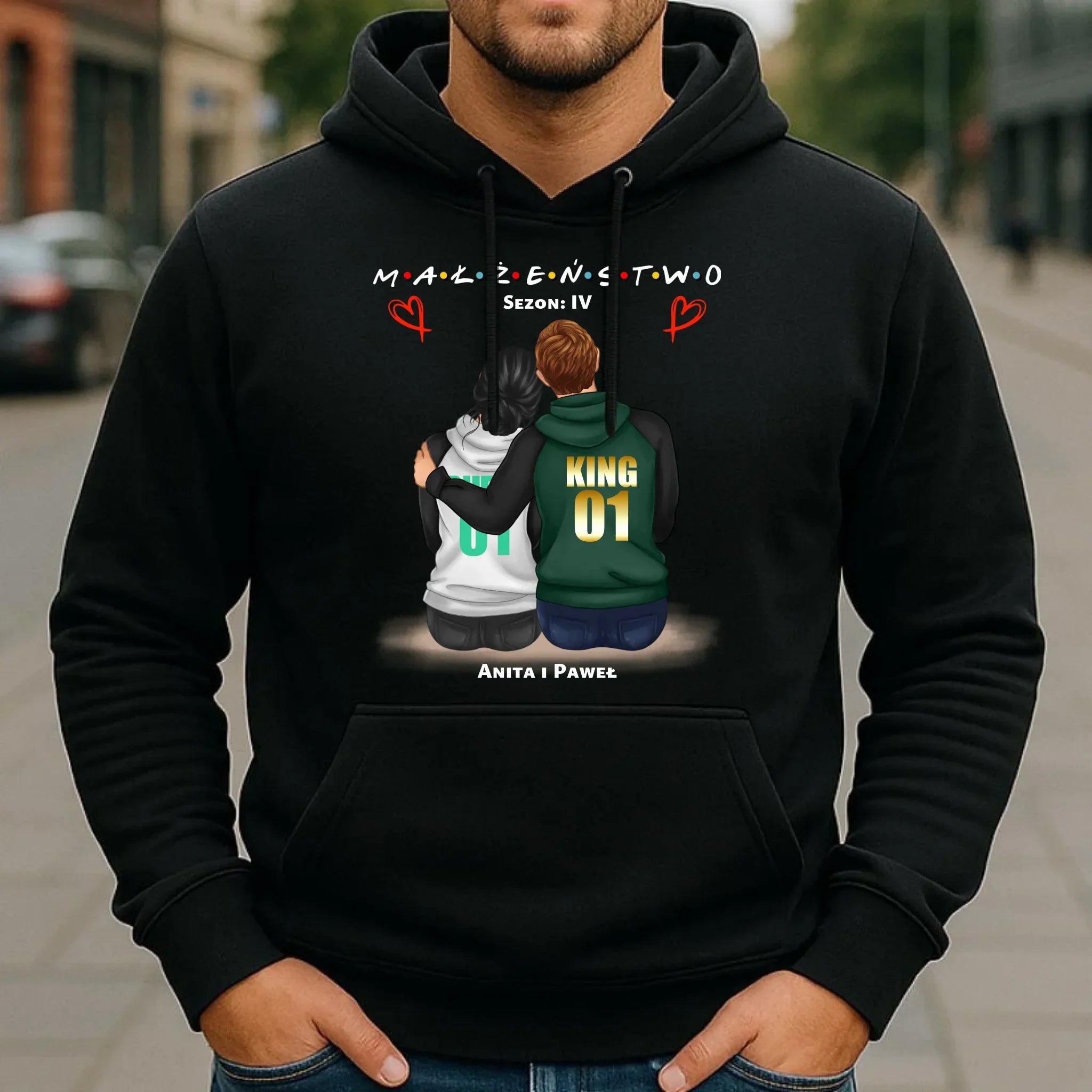 Bluza męska z kapturem dla męża - Małżeństwo Sezon - personalizowana W05 - StoryCups.pl