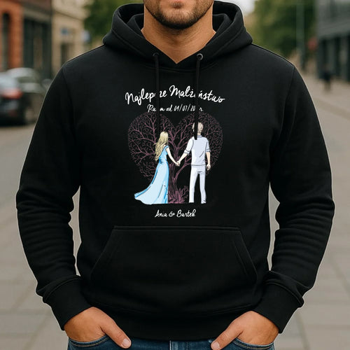 Bluza męska z kapturem dla męża - Najlepsze małżeństwo - personalizowana W03 - StoryCups.pl