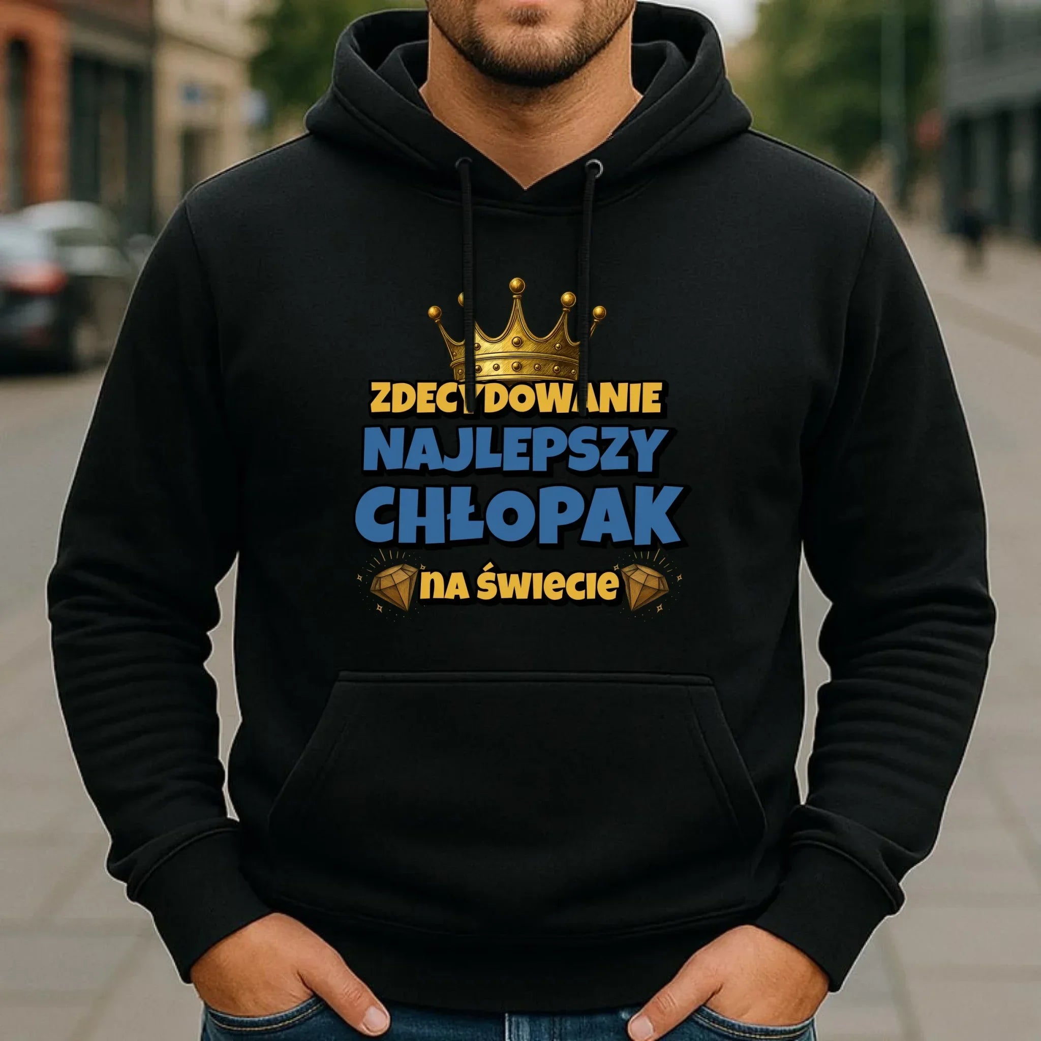 Bluza męska z kapturem - Prezent na Dzień Chłopaka - Najlepszy chłopak DCH21 - StoryCups.pl