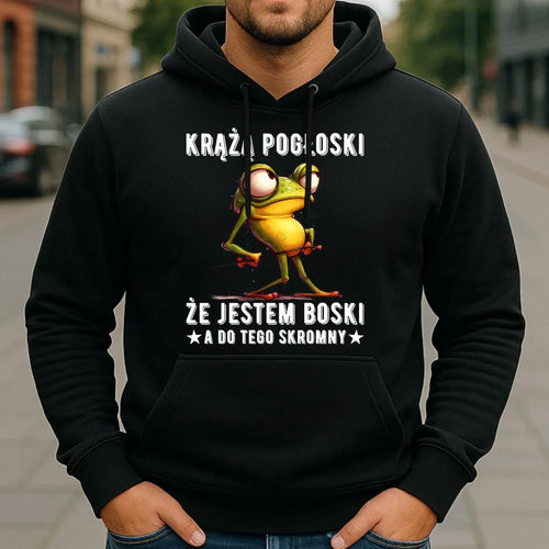 Bluza męska z kapturem - prezent dla chłopaka - Jestem boski DCH15 - StoryCups.pl