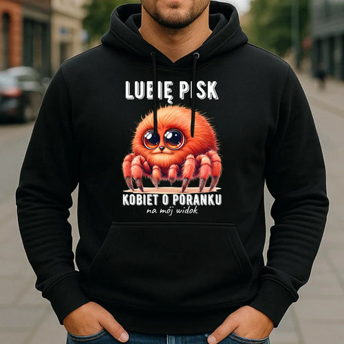 Bluza męska z kapturem - prezent dla chłopaka - Lubię pisk kobiet DCH14 - StoryCups.pl