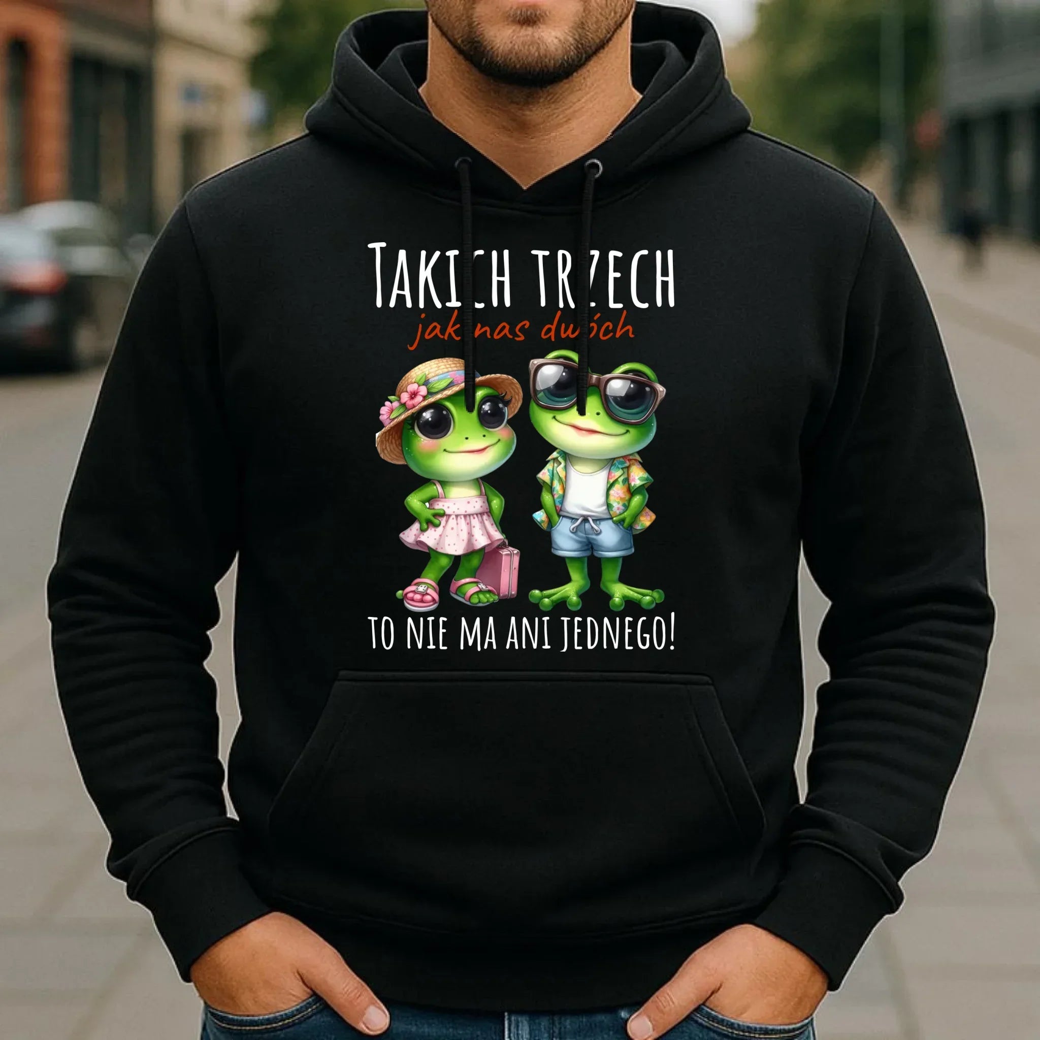 Bluza męska z kapturem - Żabki Takich trzech jak nas dwóch DCH11 - StoryCups.pl