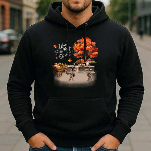 Bluza męska z kapturem jesienna – Jesienny piknik z dyniami JS04 - StoryCups.pl