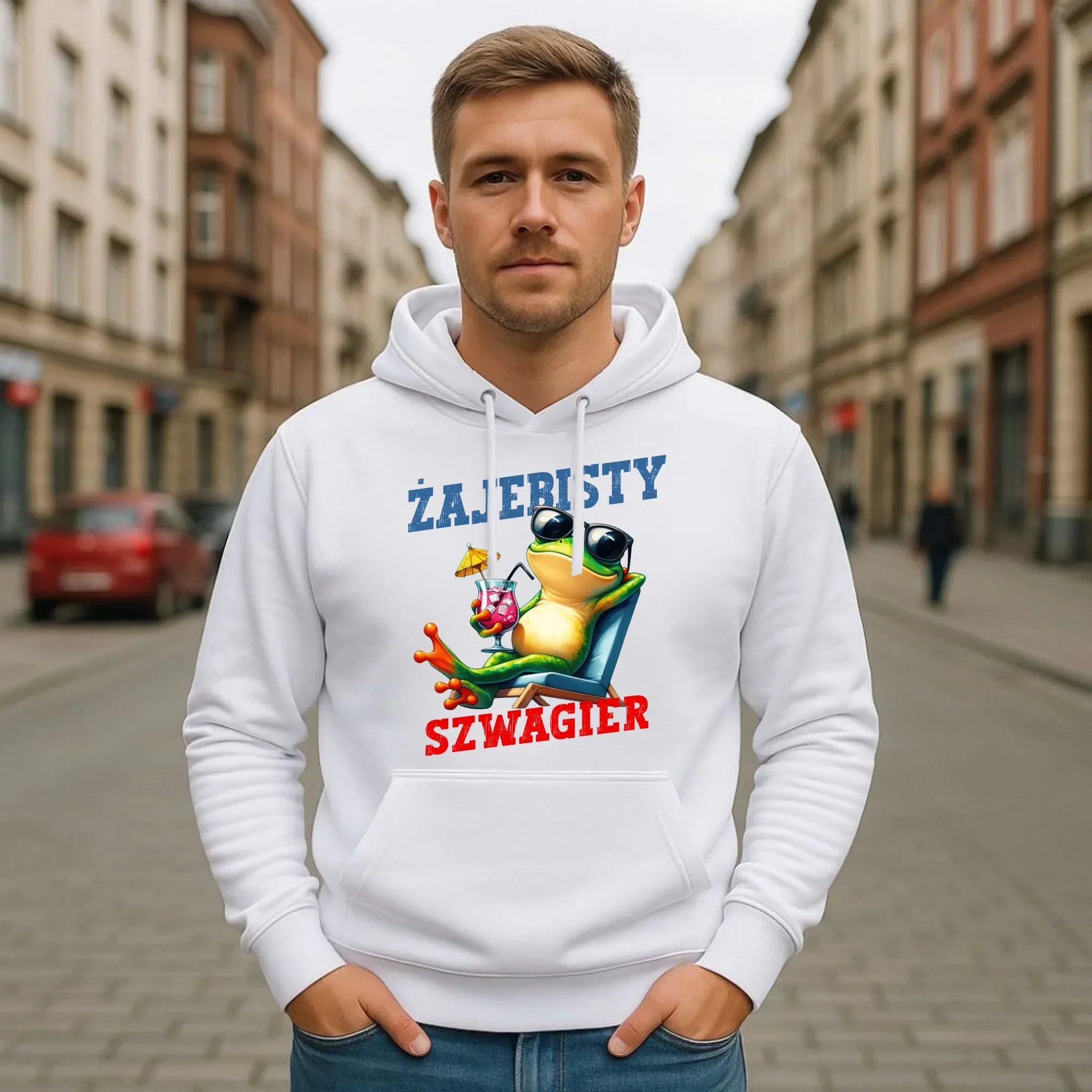 Bluza męska z kapturem dla szwagra - Żajebisty Szwagier DSZ01 - StoryCups.pl