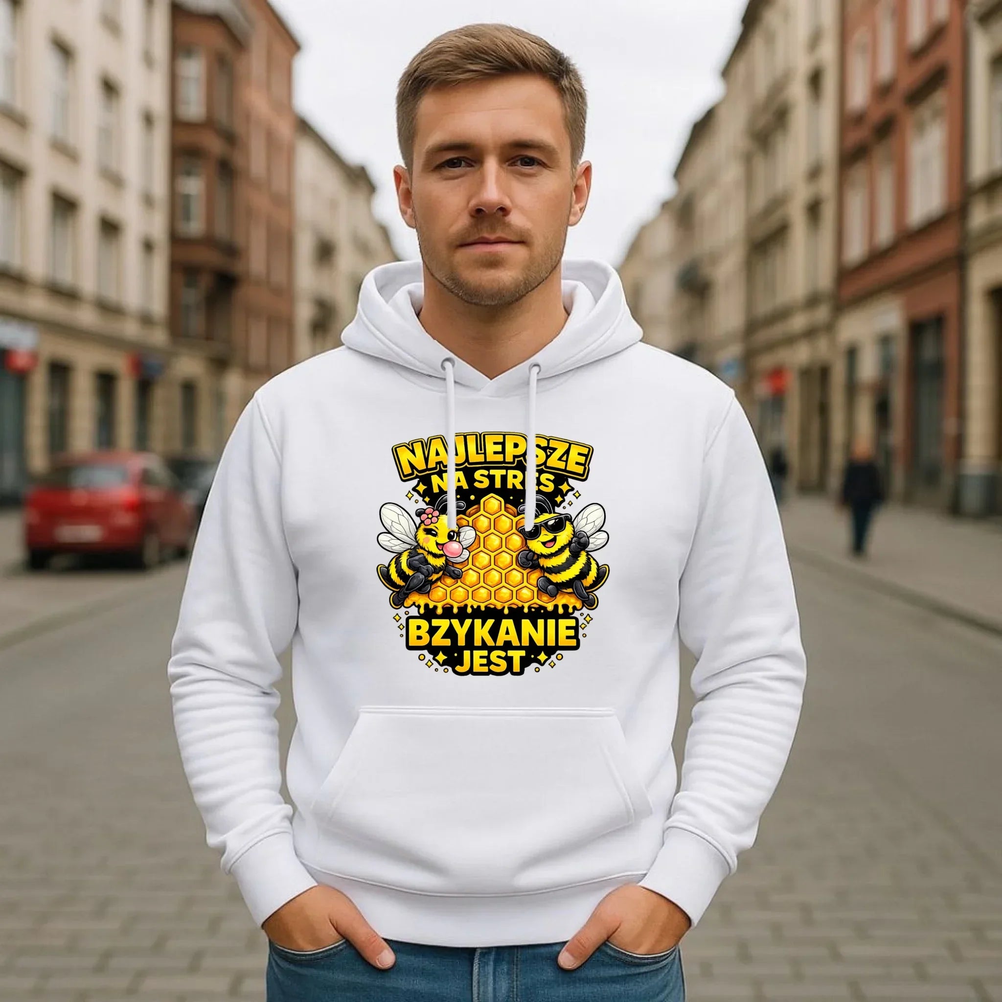 Bluza męska z kapturem - Najlepsze na stres bzykanie jest W79 - StoryCups.pl