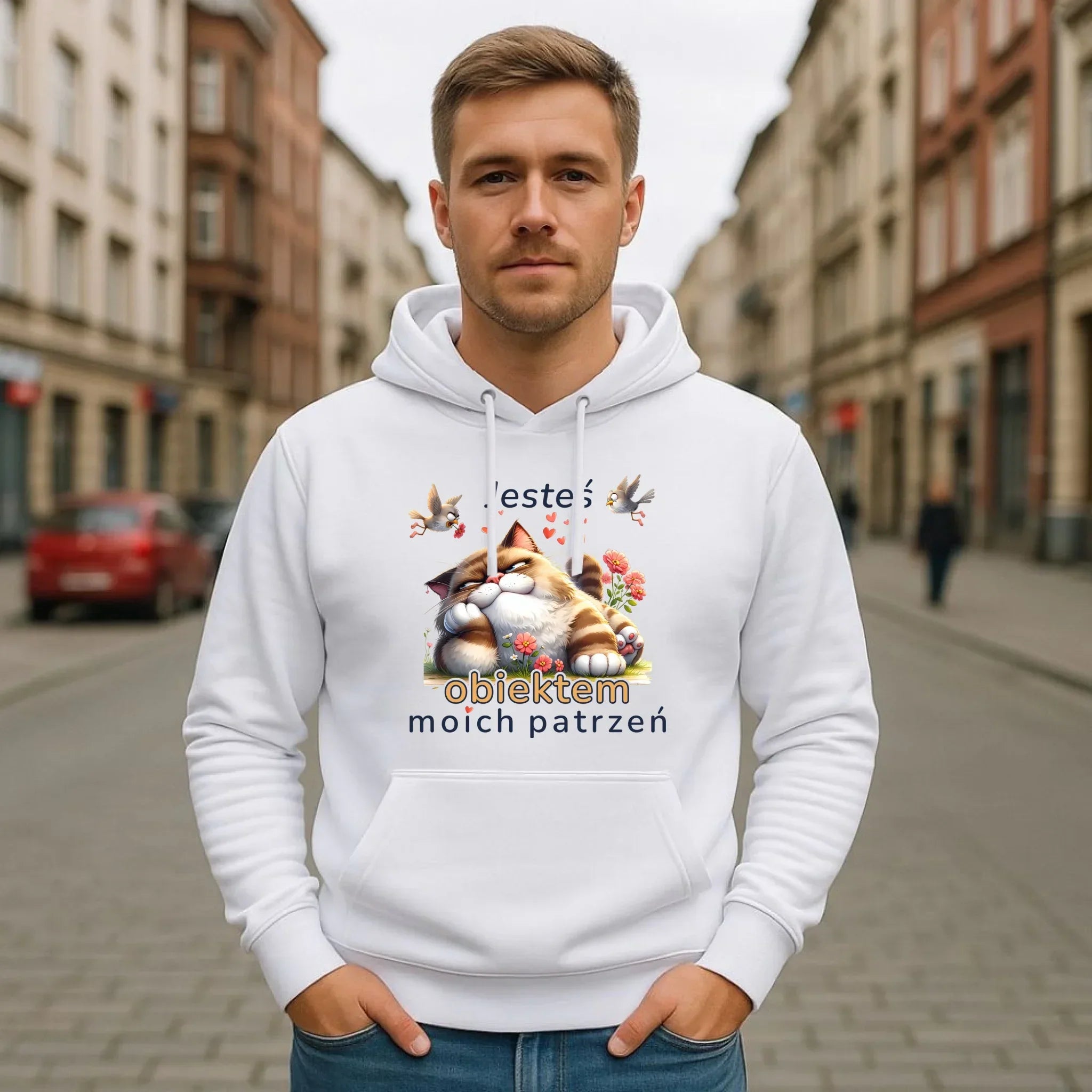 Bluza męska z kapturem - Jesteś obiektem moich patrzeń W68 - StoryCups.pl