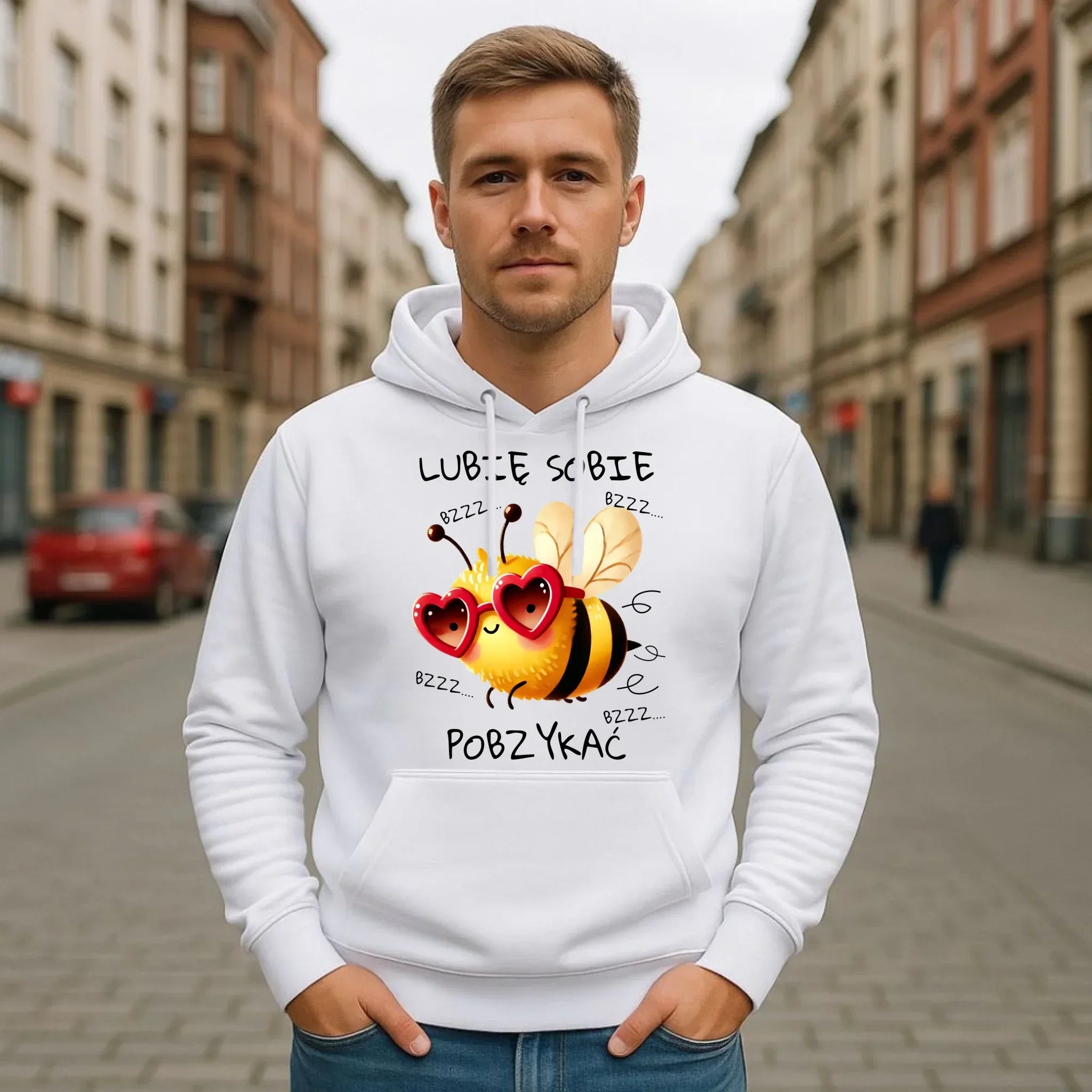 Bluza męska z kapturem - Lubię sobie pobzykać W51 - StoryCups.pl