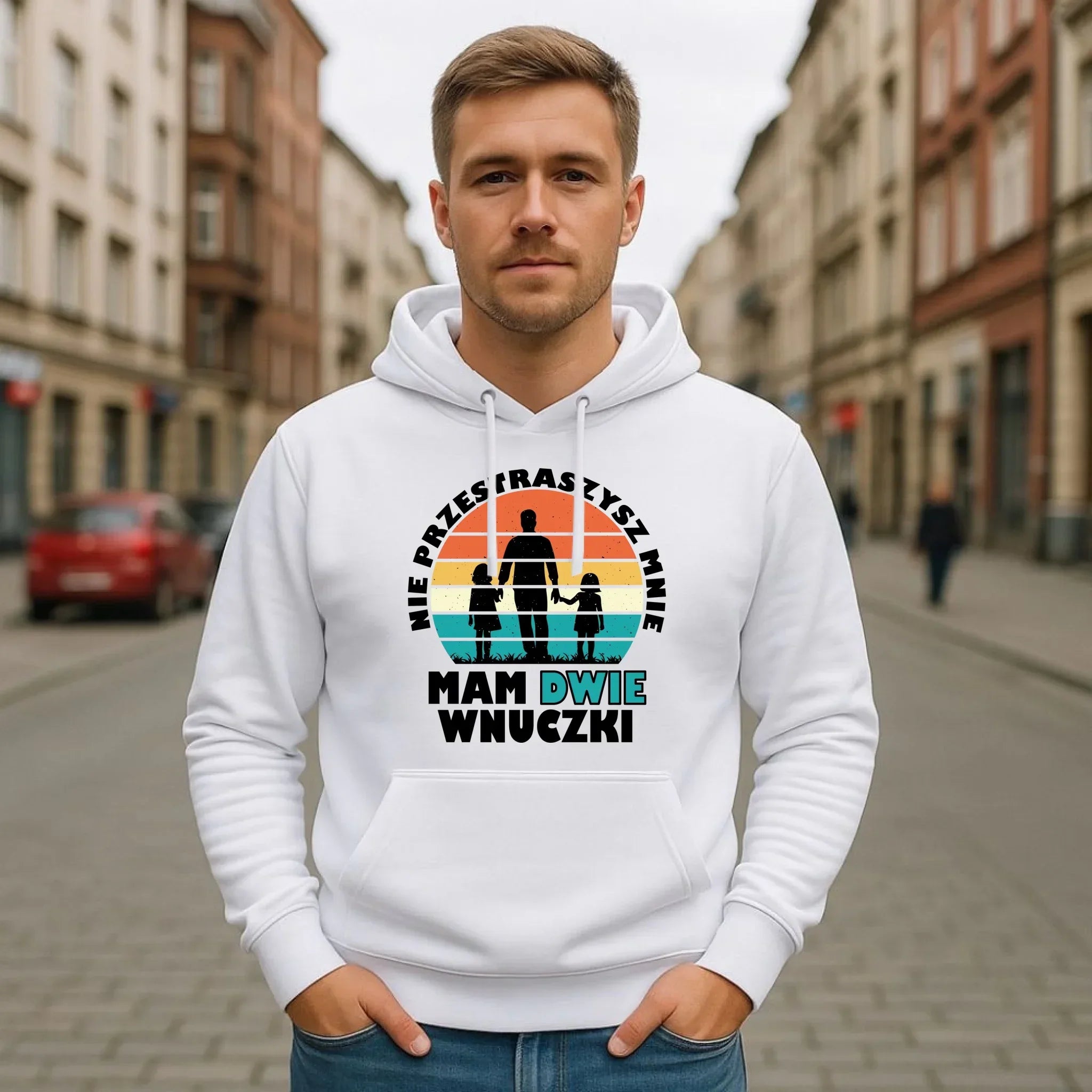 Bluza z kapturem dla dziadka - Nie przestraszysz mnie mam dwie wnuczki D41 - StoryCups.pl