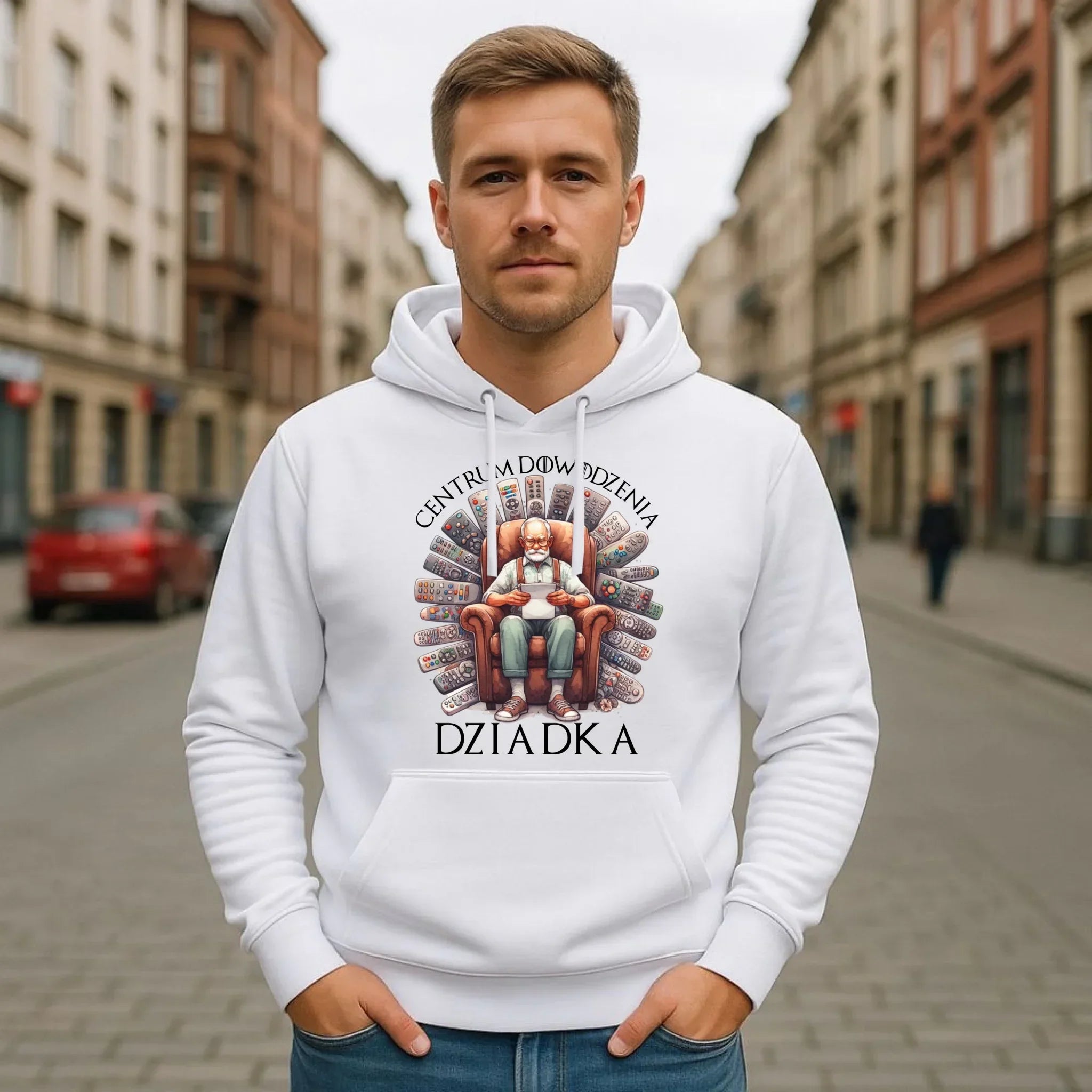 Bluza z kapturem dla dziadka - Centrum dowodzenia D28 - StoryCups.pl
