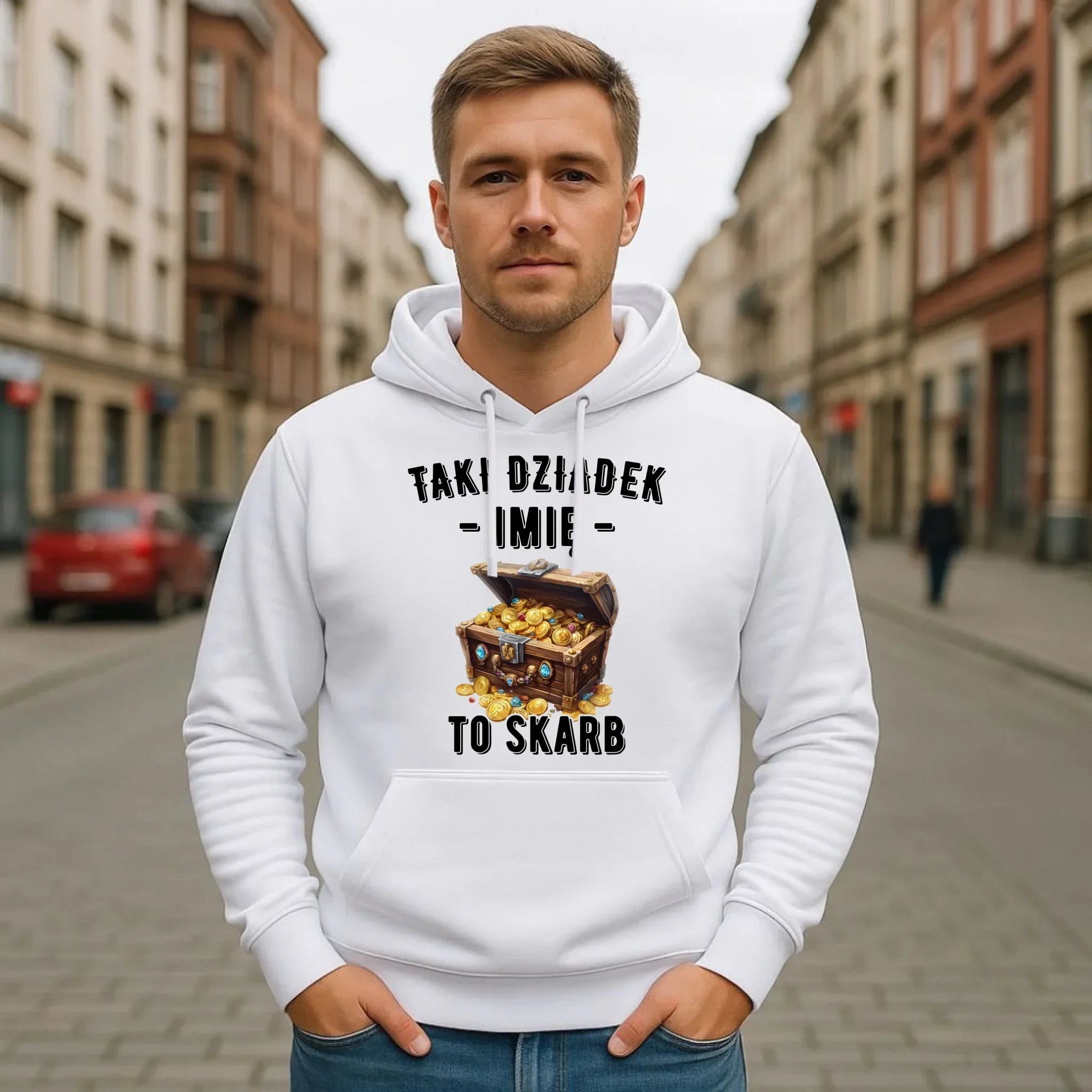 Bluza z kapturem dla dziadka - Taki dziadek to skarb - personalizowana D19 - StoryCups.pl