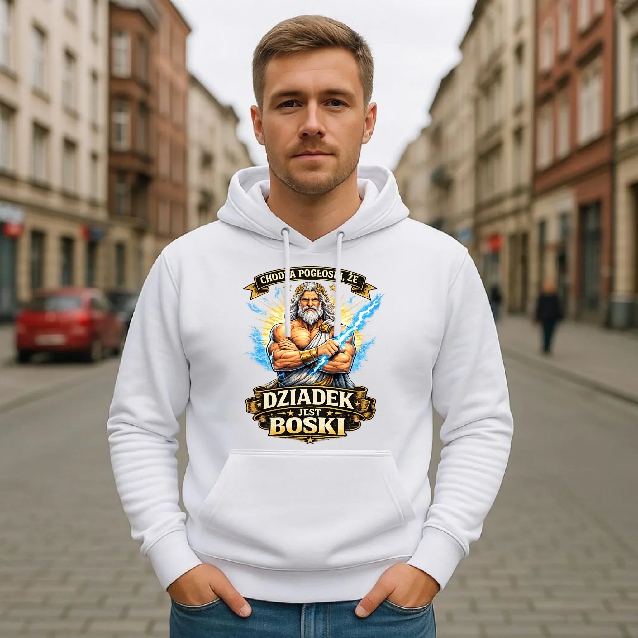 Bluza z kapturem dla dziadka - Chodzą pogłoski, że dziadek jest boski D16 - StoryCups.pl