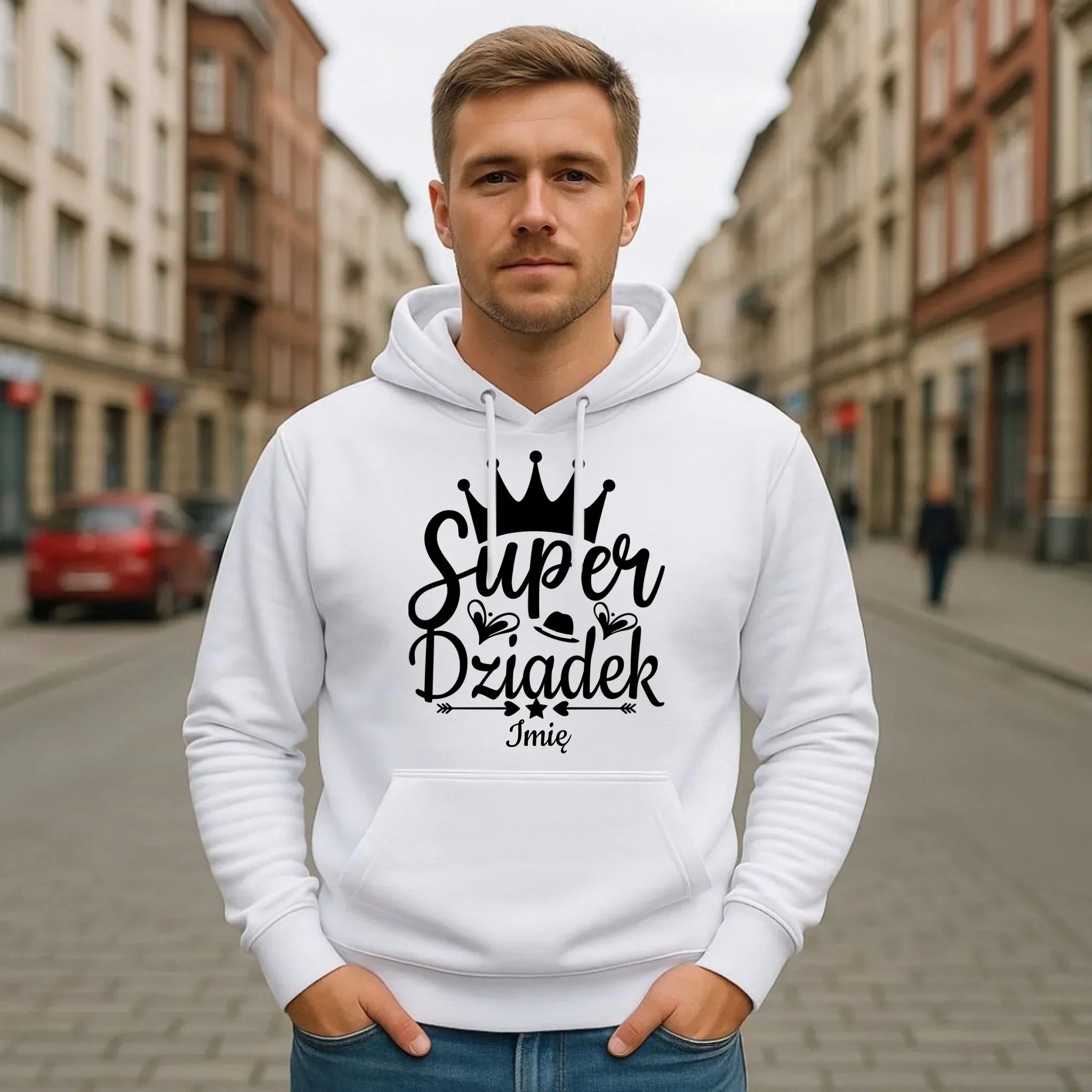 Bluza z kapturem dla dziadka - Super Dziadek - personalizowana D03 - StoryCups.pl