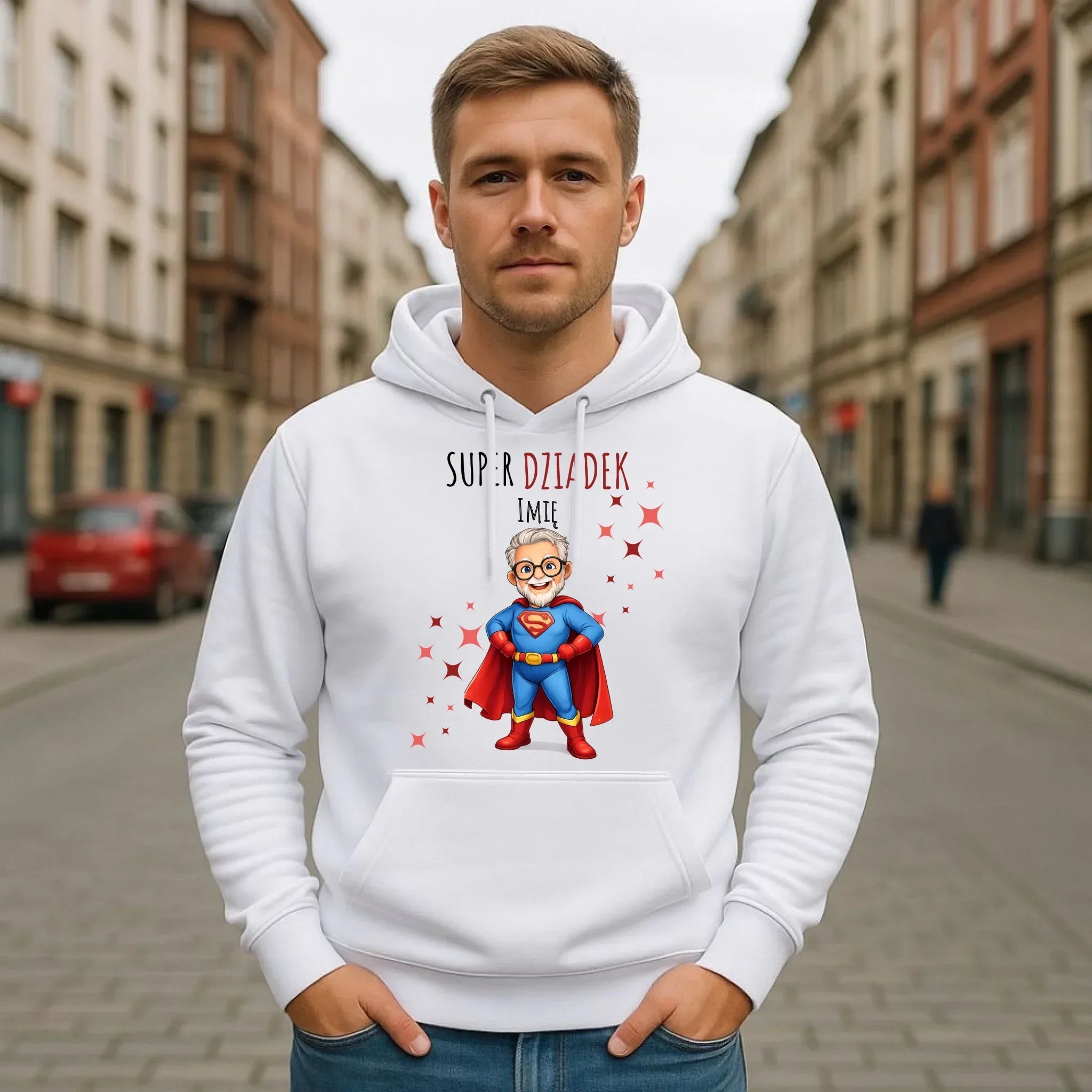 Bluza z kapturem dla dziadka - Super Dziadek - personalizowana D02 - StoryCups.pl