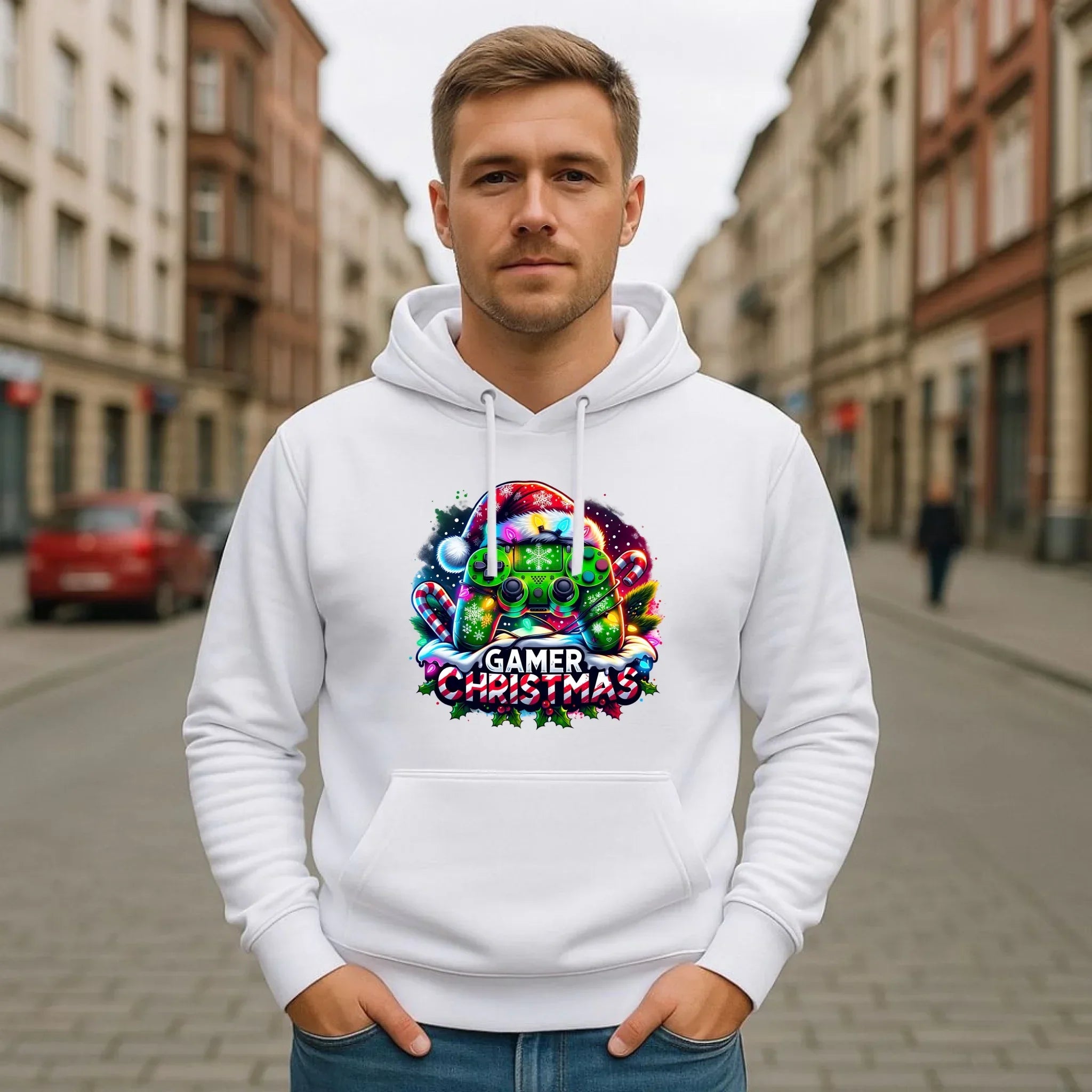 Bluza męska z kapturem świąteczna - prezent dla gracza - Christmas gamer BN22 - StoryCups.pl