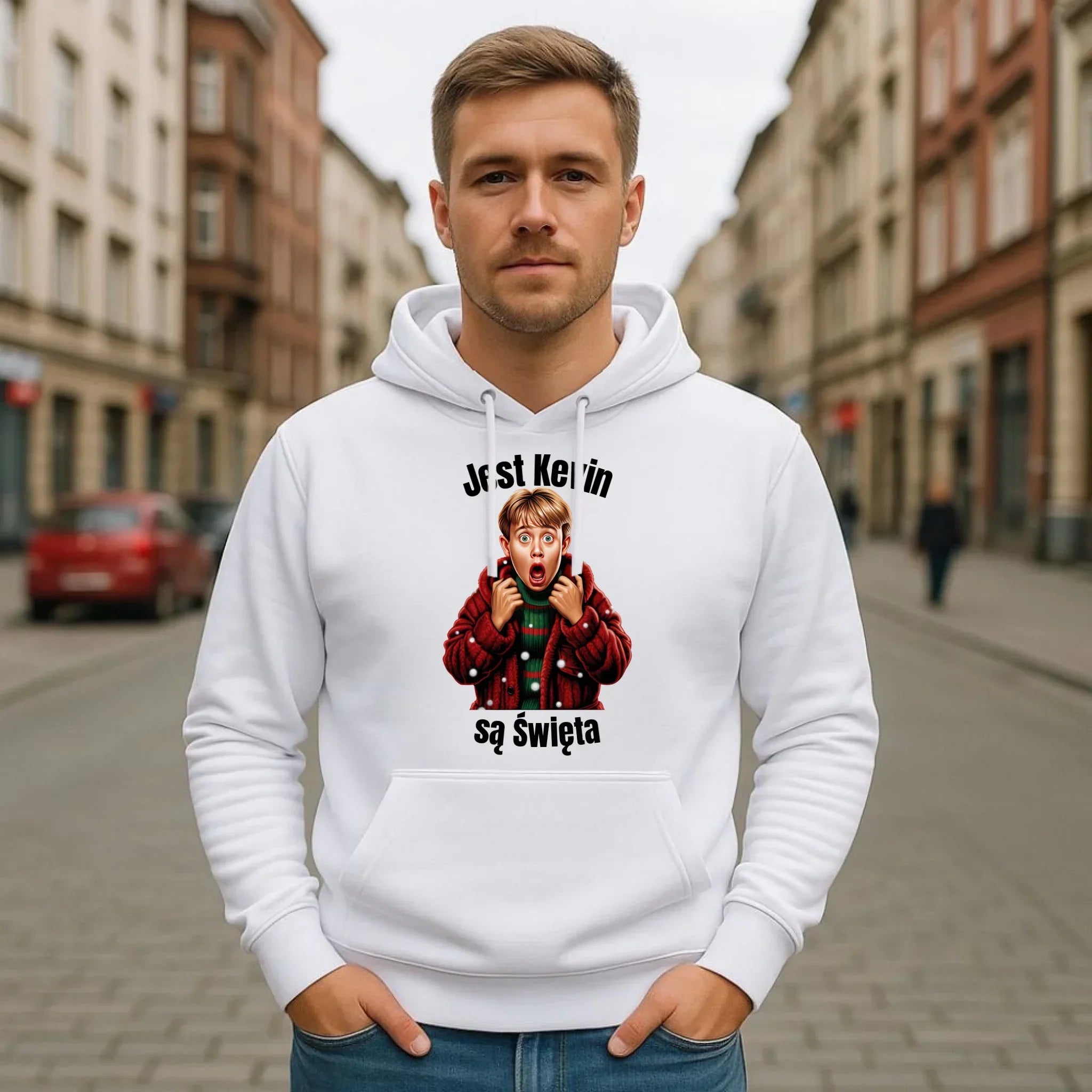 Bluza męska z kapturem świąteczna - Jest Kevin są święta BN27 - StoryCups.pl