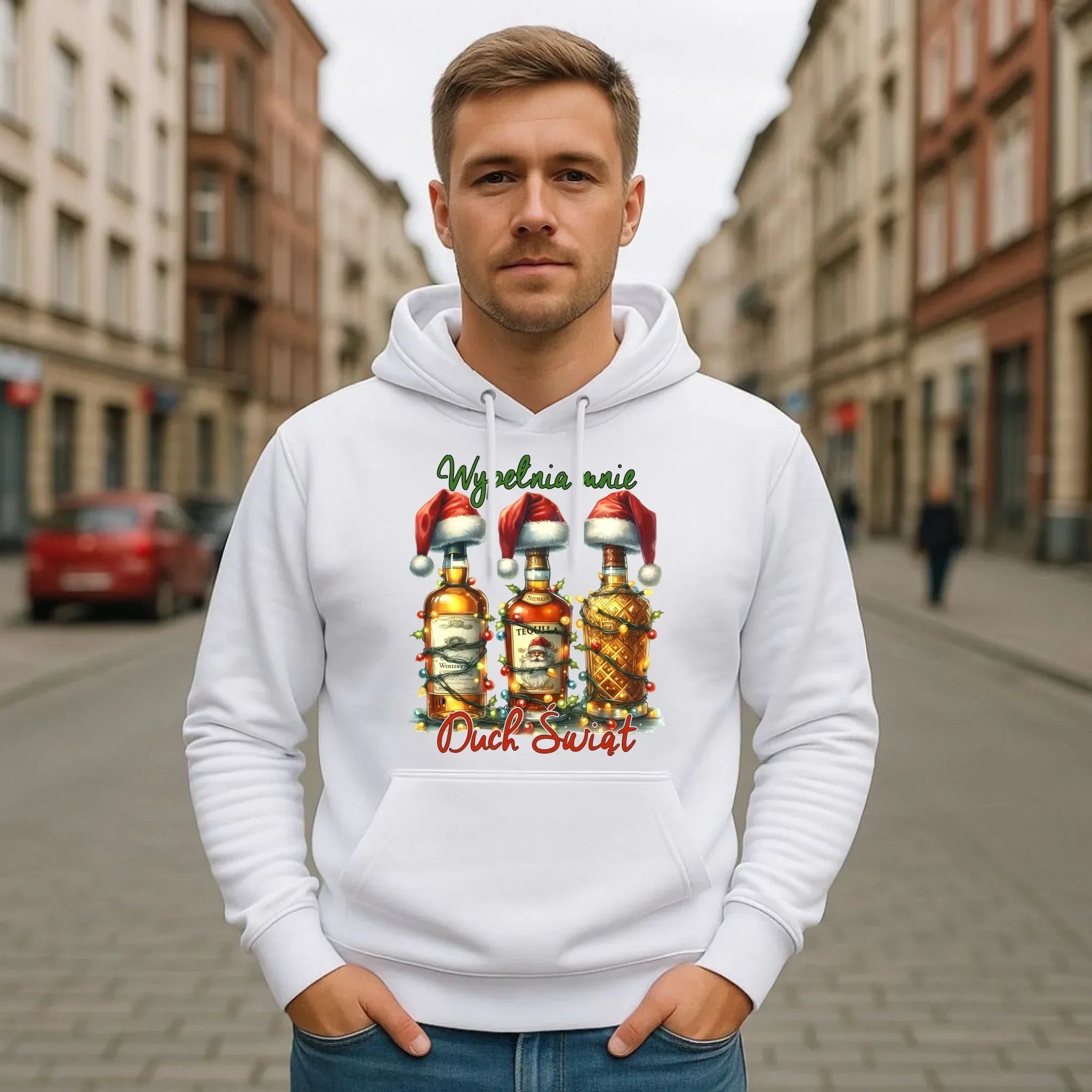 Bluza męska z kapturem świąteczna - Wypełnia mnie Duch Świąt BN69 - StoryCups.pl