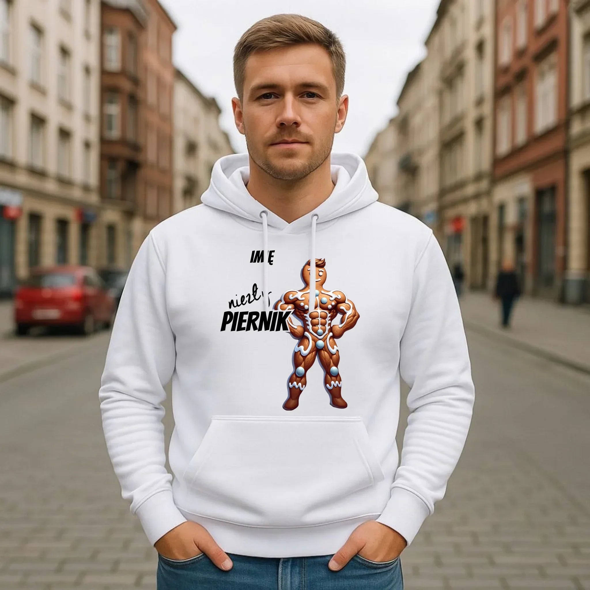 Bluza męska z kapturem świąteczna - Niezły piernik - personalizowana BN24 - StoryCups.pl