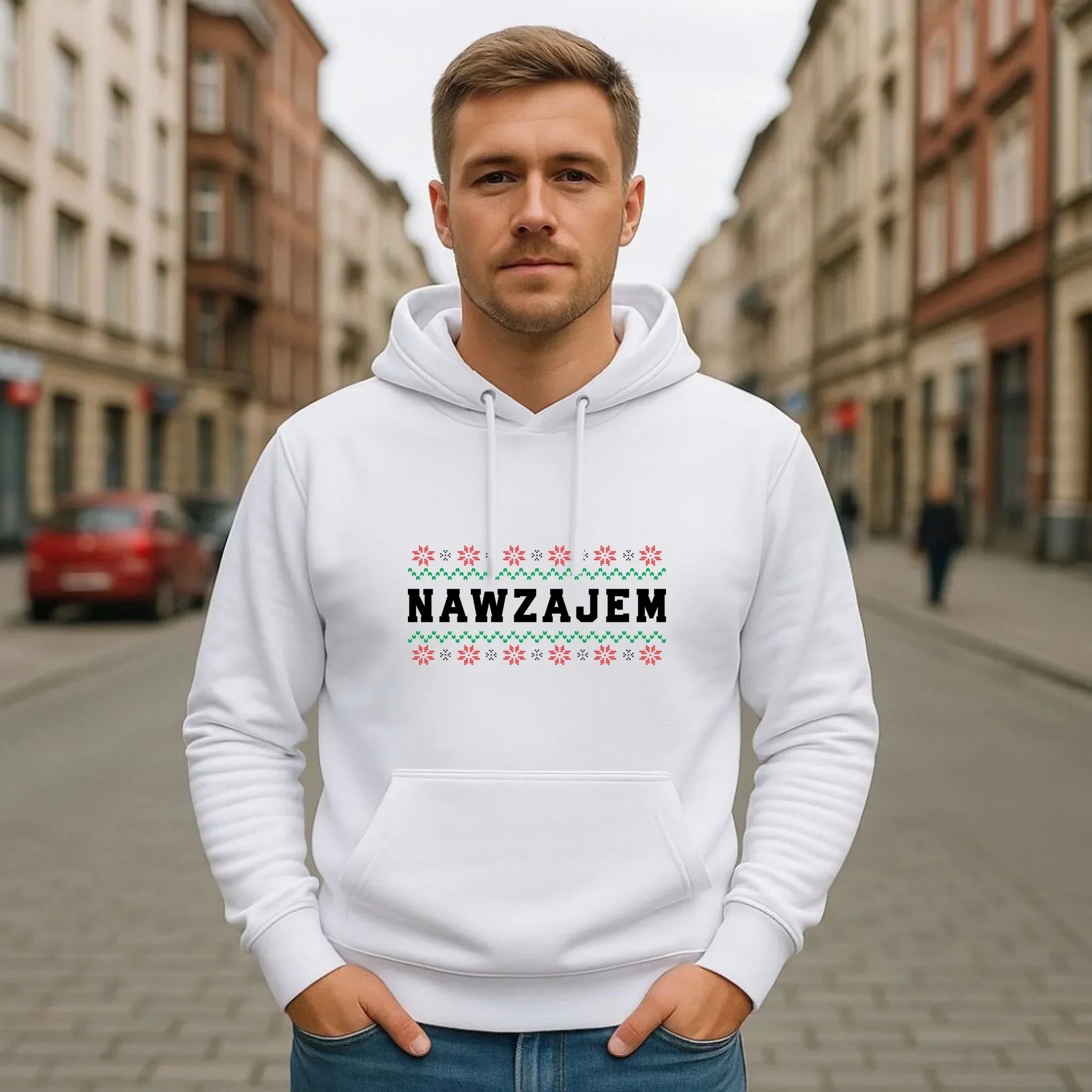 Bluza męska z kapturem świąteczna - Nawzajem BN150 - StoryCups.pl