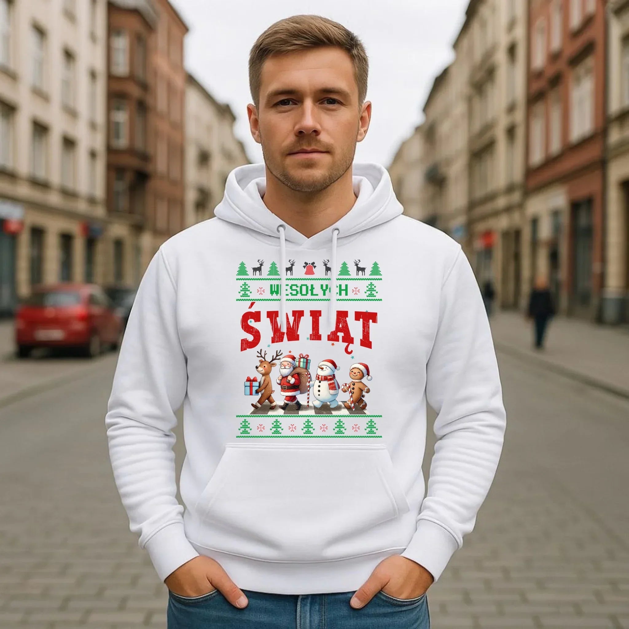 Bluza męska z kapturem świąteczna - Wesołych Świąt BN06 - StoryCups.pl