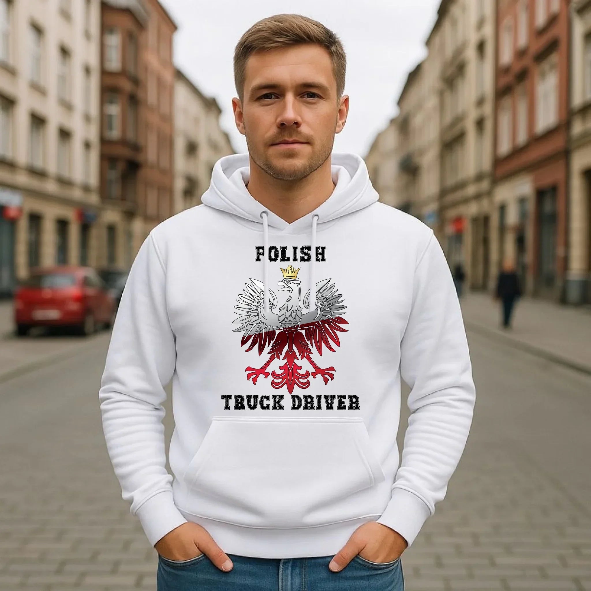 Bluza męska z kapturem dla kierowcy ciężarówki - Polish Truck Driver ZKT06 - StoryCups.pl