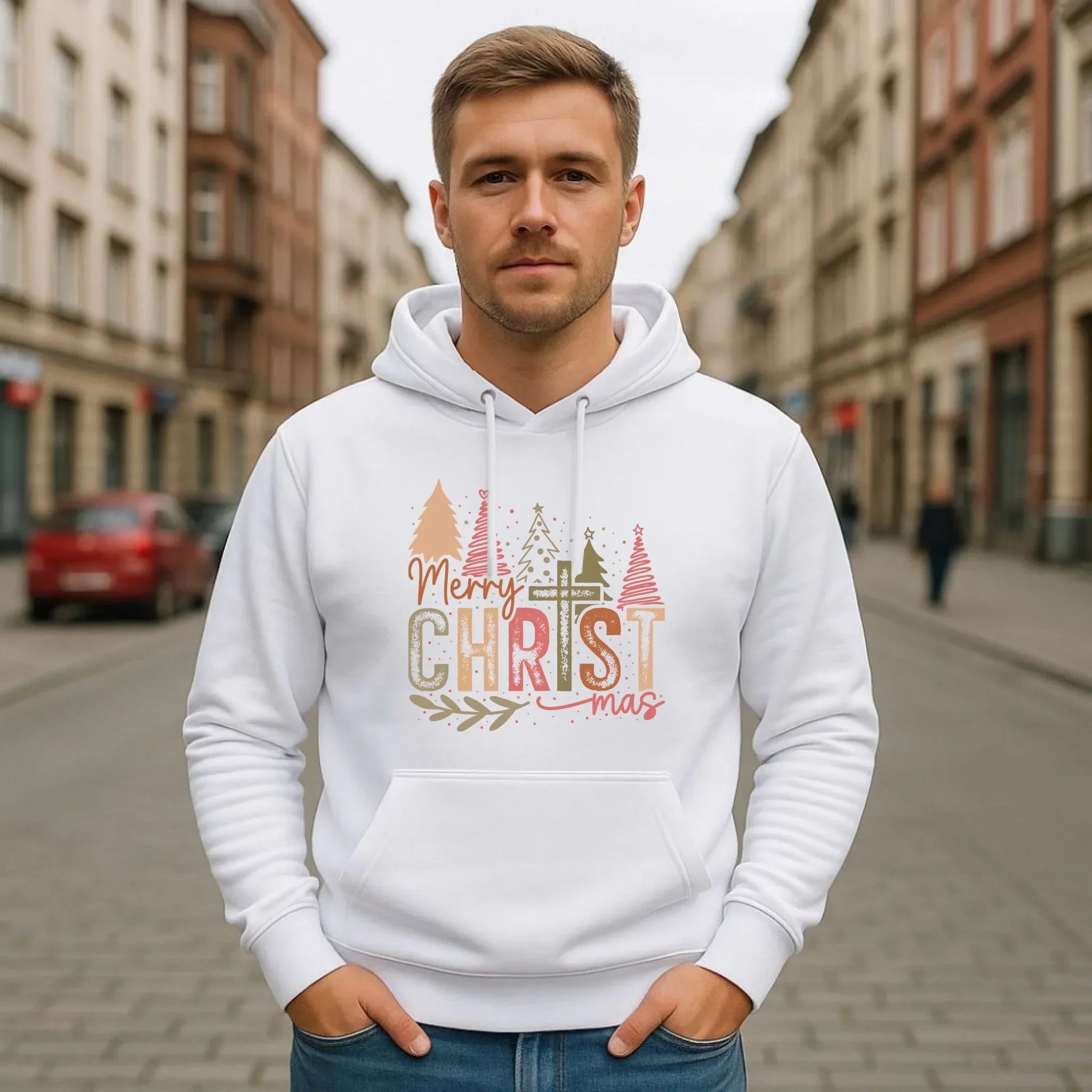 Bluza męska z kapturem świąteczna - Merry Christmas BN01 - StoryCups.pl