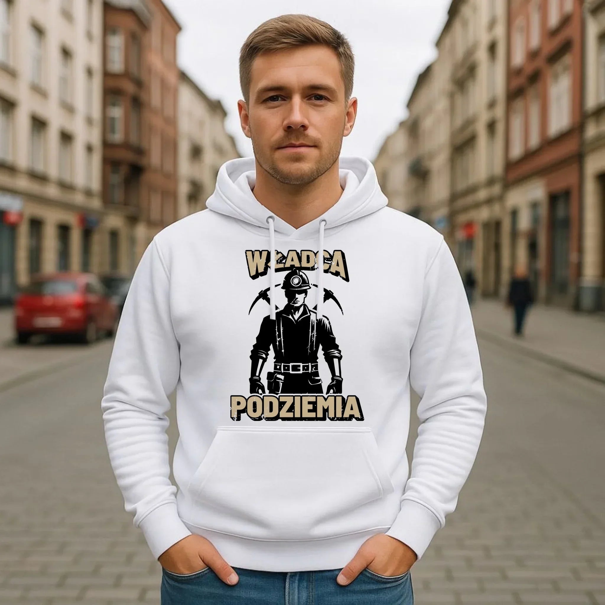 Bluza męska z kapturem - prezent dla górnika - Władca podziemia G25 - StoryCups.pl