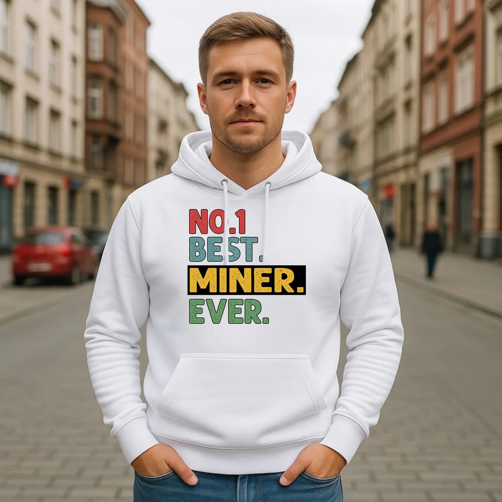 Bluza męska z kapturem - prezent dla górnika - Best miner ever G12